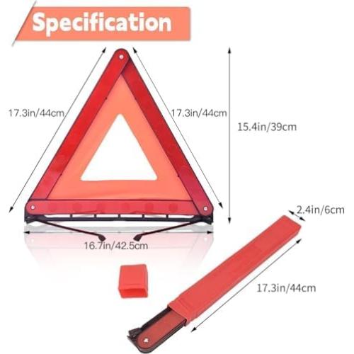 Triángulo de Advertencia Plegable DEDC - Kit de 3 Unidades