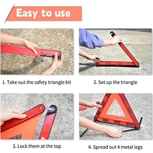 Triángulo de Advertencia Plegable DEDC - Kit de 3 Unidades