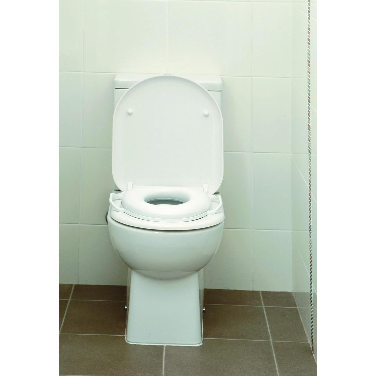 Asiento de Inodoro Dreambaby L674 Acolchado con Asas - Blanco