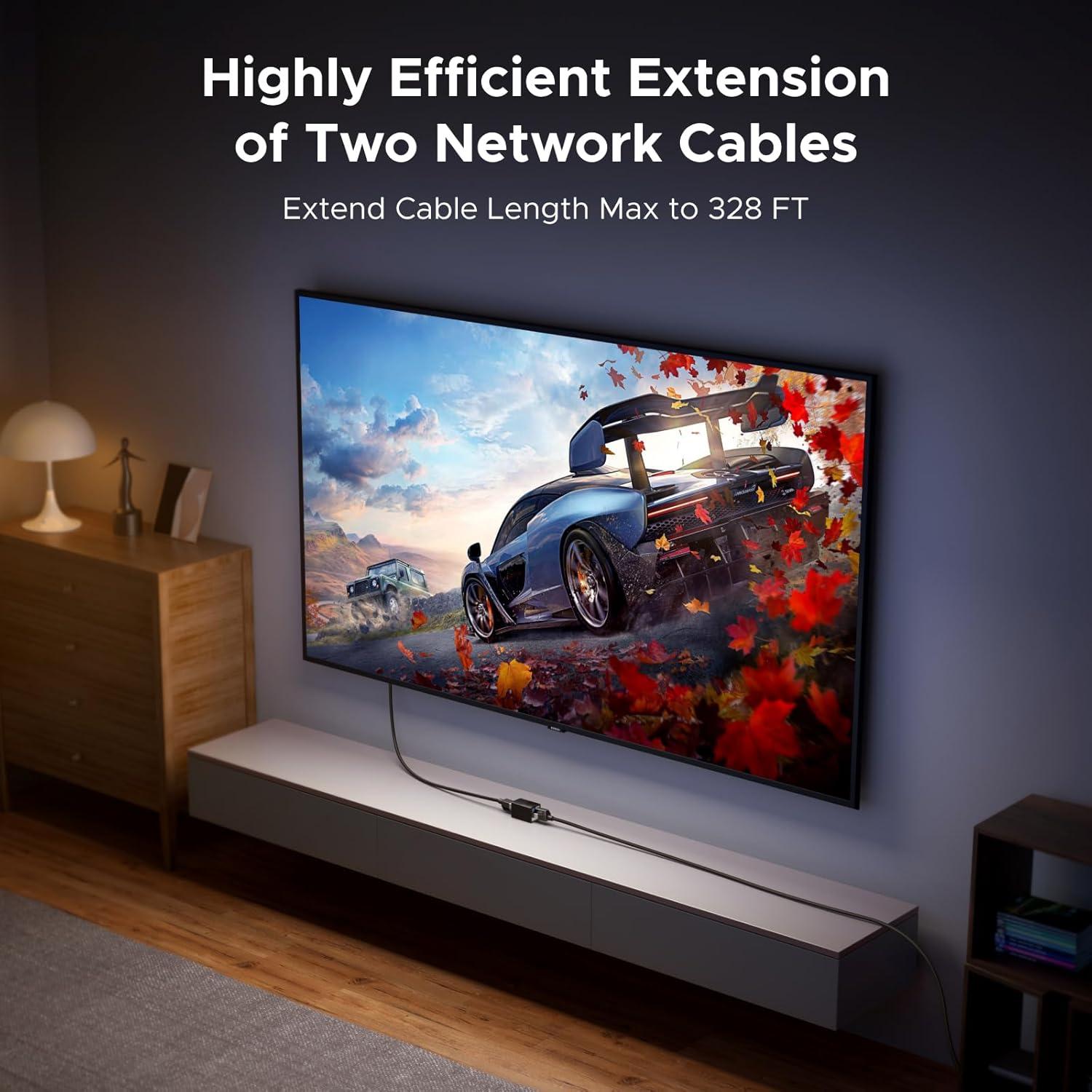 Extensor Ethernet UGREEN 10Gbps PoE 100m Cat8 Cat7 Cat6