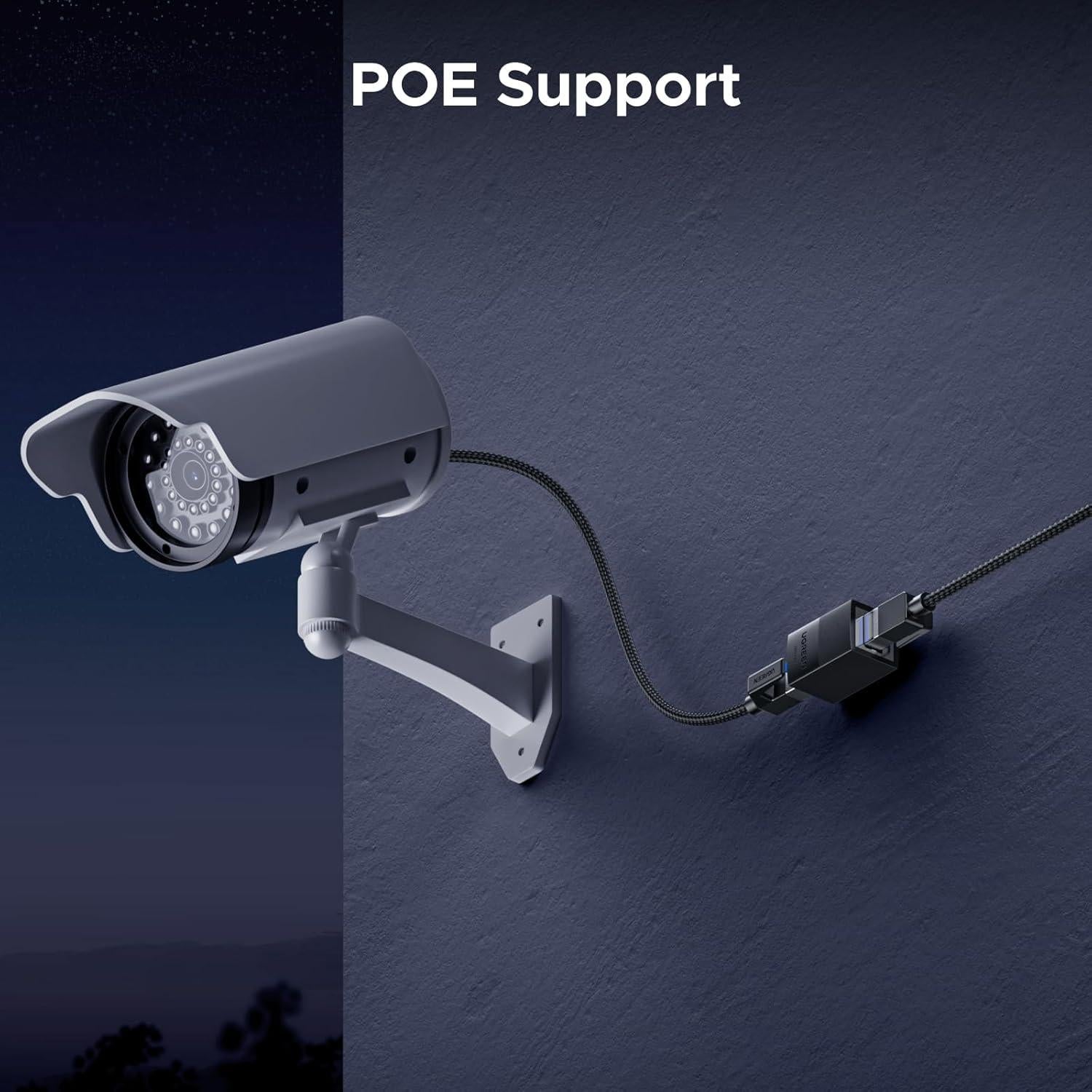 Extensor Ethernet UGREEN 10Gbps PoE 100m Cat8 Cat7 Cat6