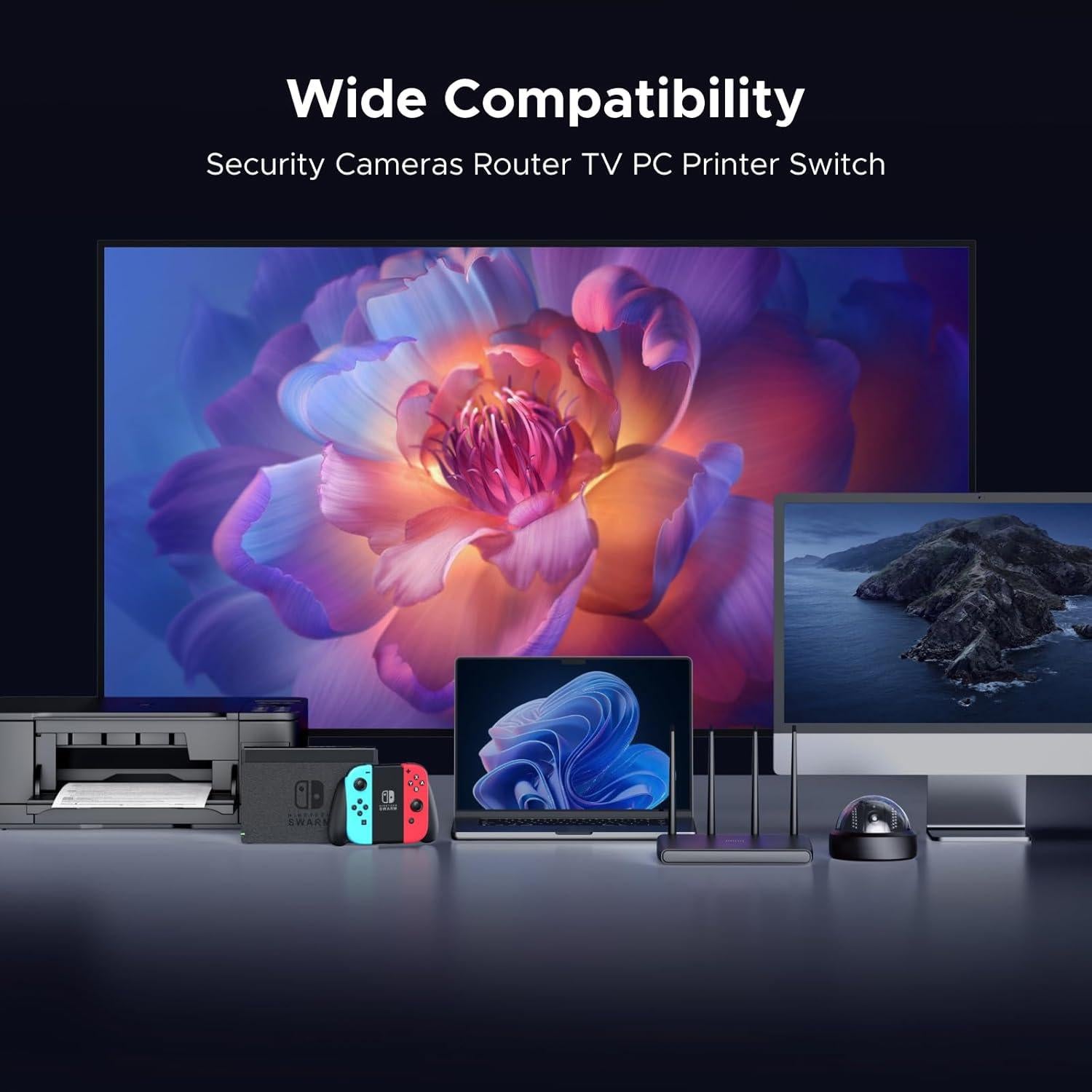 Extensor Ethernet UGREEN 10Gbps PoE 100m Cat8 Cat7 Cat6