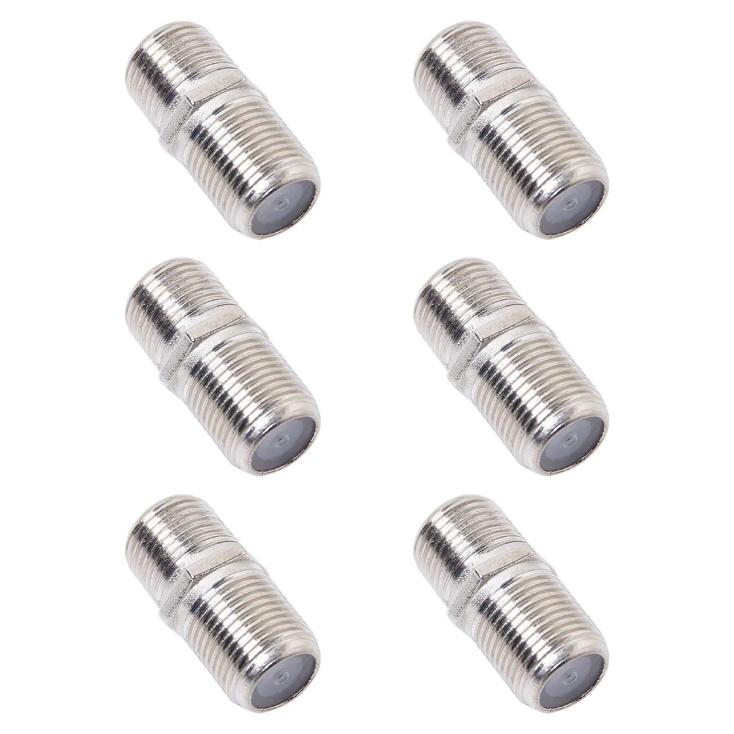 Conectores Coaxiales F-Type QDiShi 6 Pcs Chapados en Plata