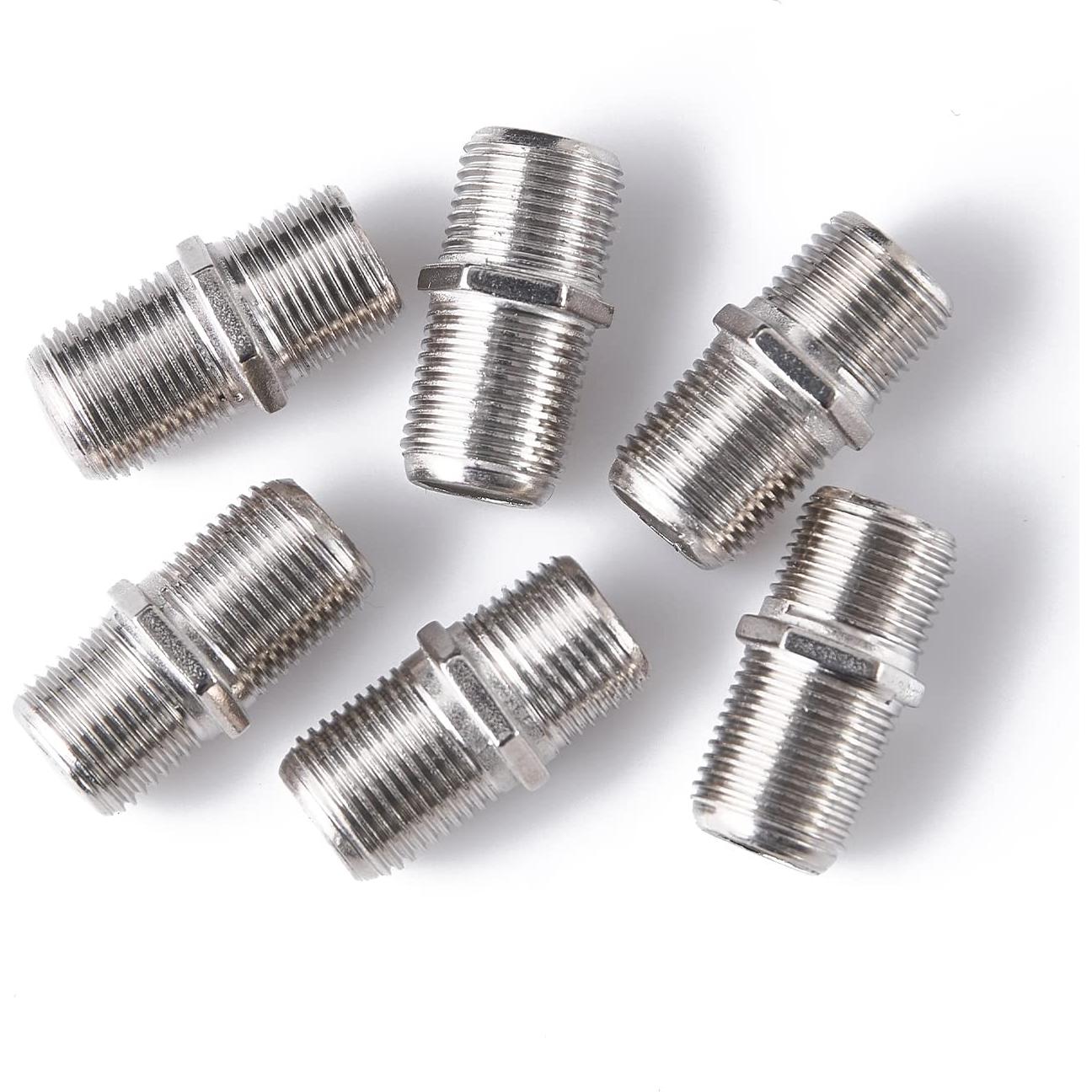 Conectores Coaxiales F-Type QDiShi 6 Pcs Chapados en Plata