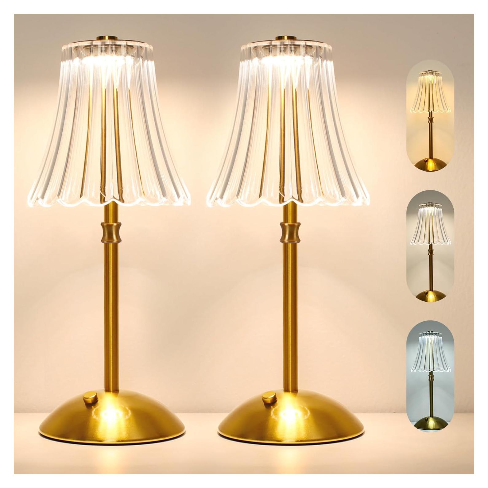 Lámpara de Mesa Inalámbrica Gkeiten Art Deco 33cm Regulable