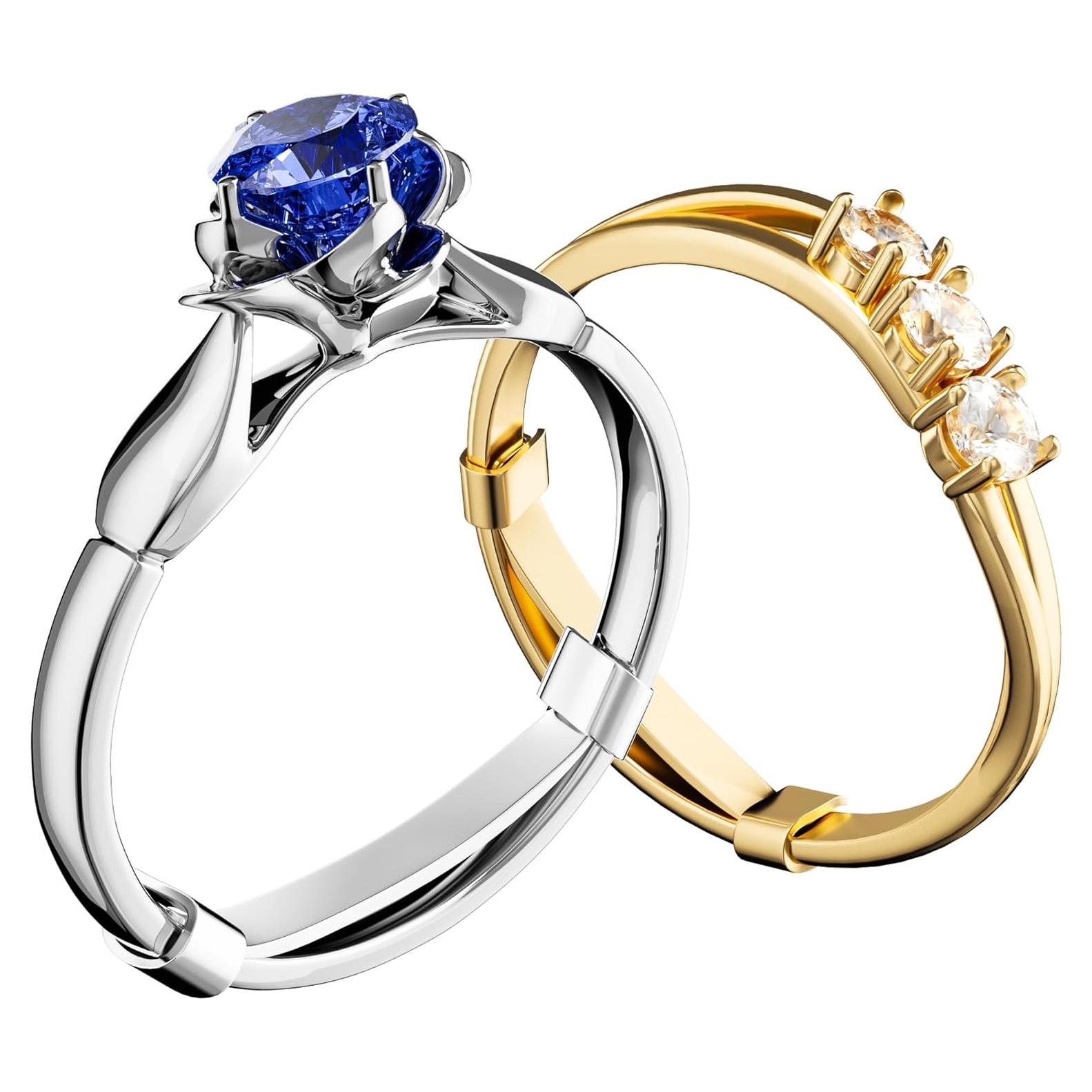 Paquete de 12 Guardas de Anillo de Metal Oro y Plata - Ajustador Invisible