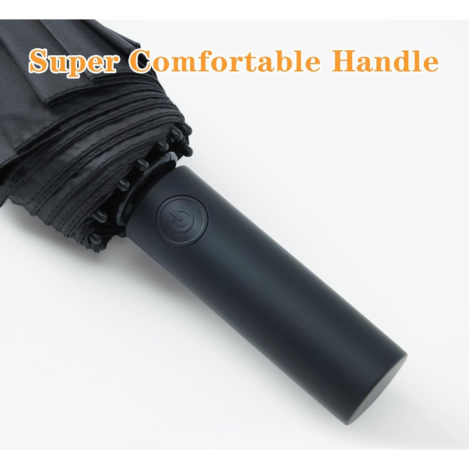 Paraguas Plegable Automático Doble Varilla UV UPF 50+ Negro