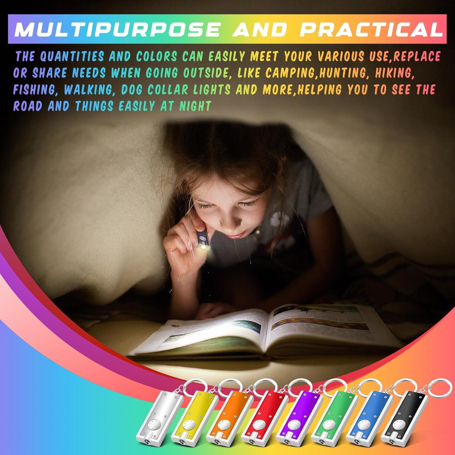 8 Mini Linternas de Llavero LED Glooglitter Multicolor