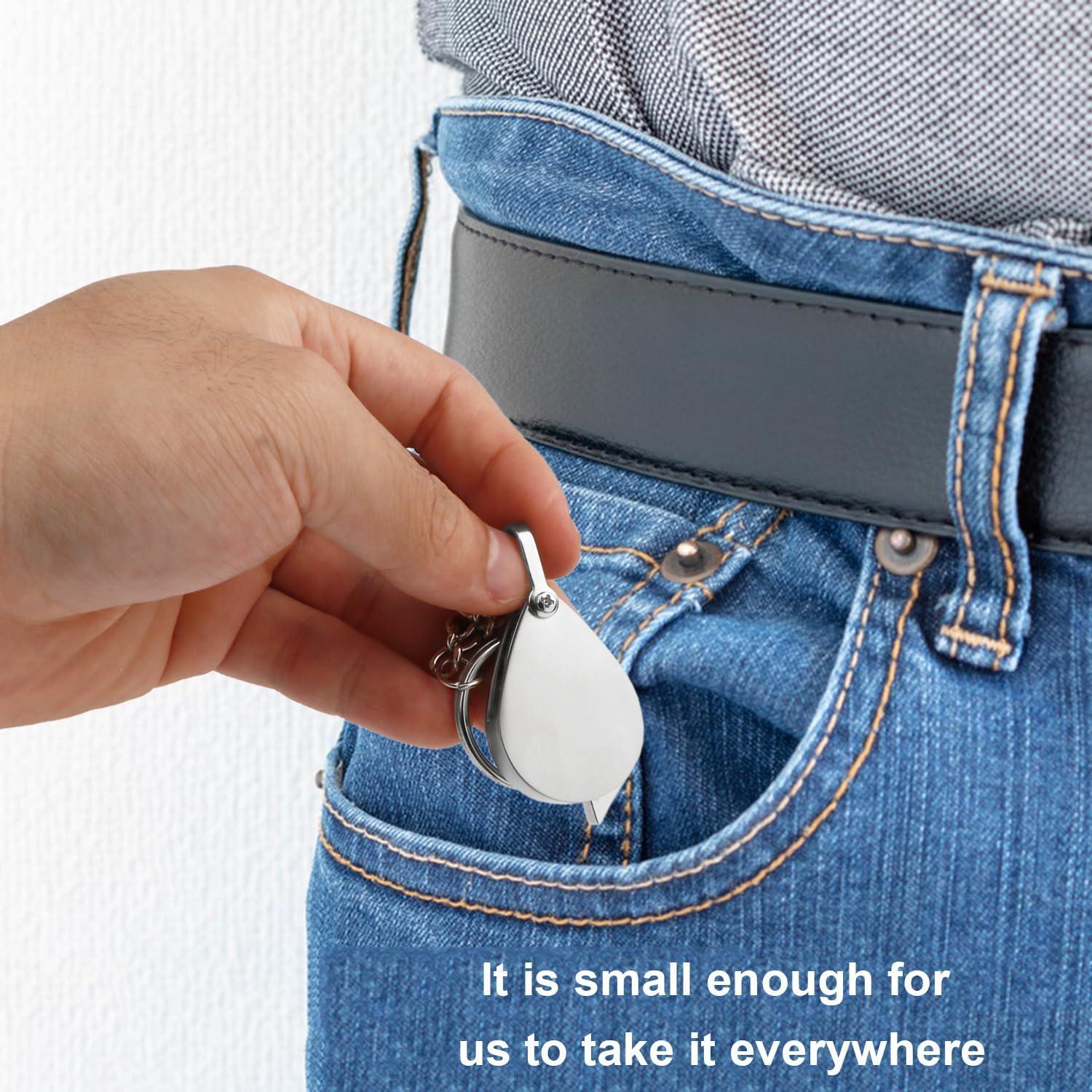 Lupa de Llavero Rongon 10X Plegable Plata para Lectura