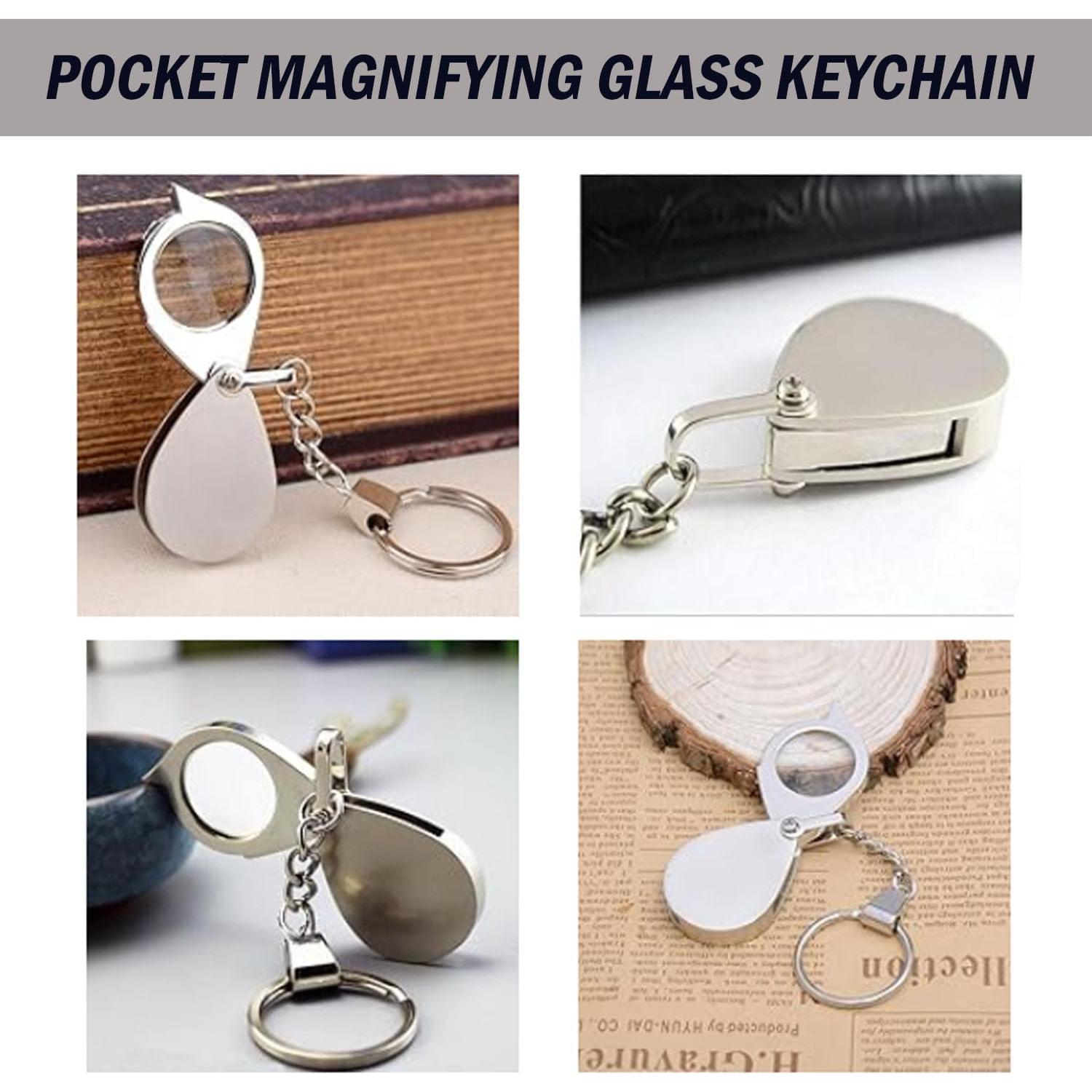 Lupa de Llavero Rongon 10X Plegable Plata para Lectura