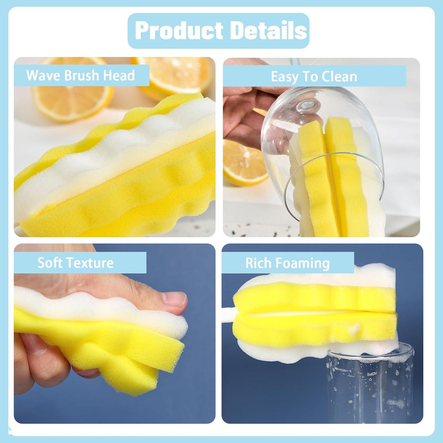 Cabezas de esponja de reemplazo INVODA para cepillo de botella x8