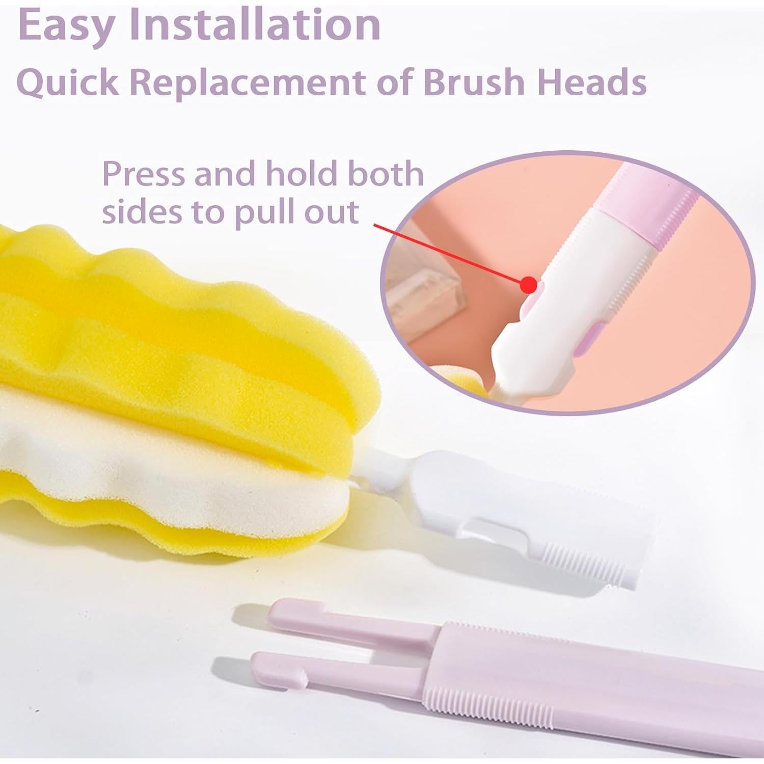 Cabezas de esponja de reemplazo INVODA para cepillo de botella x8