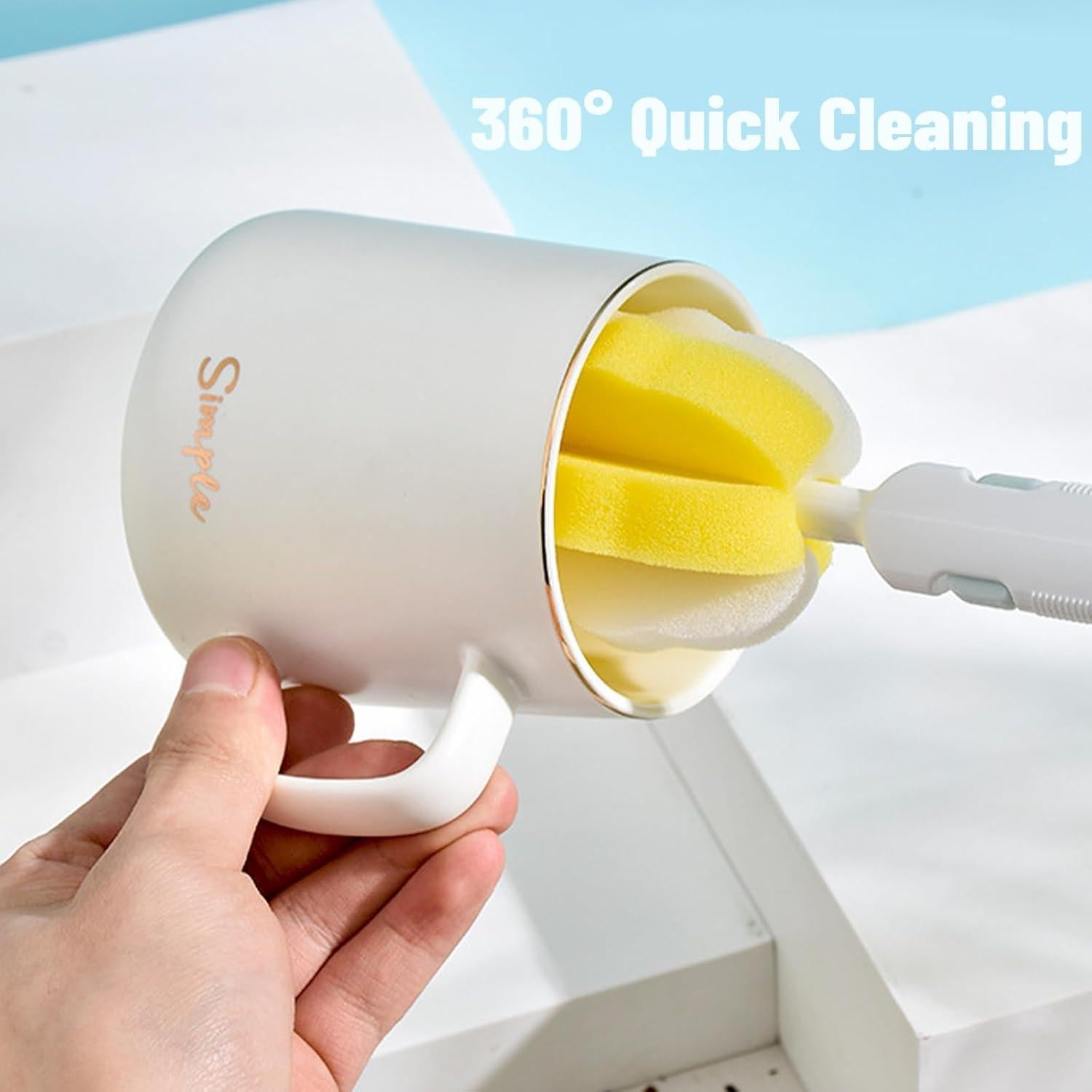 Cabezas de esponja de reemplazo INVODA para cepillo de botella x8