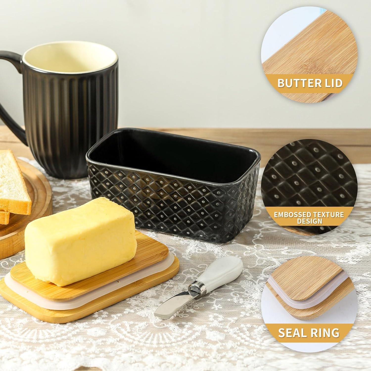 Plato de Mantequilla Tikooere Cerámica con Tapa 16.3x7.1cm