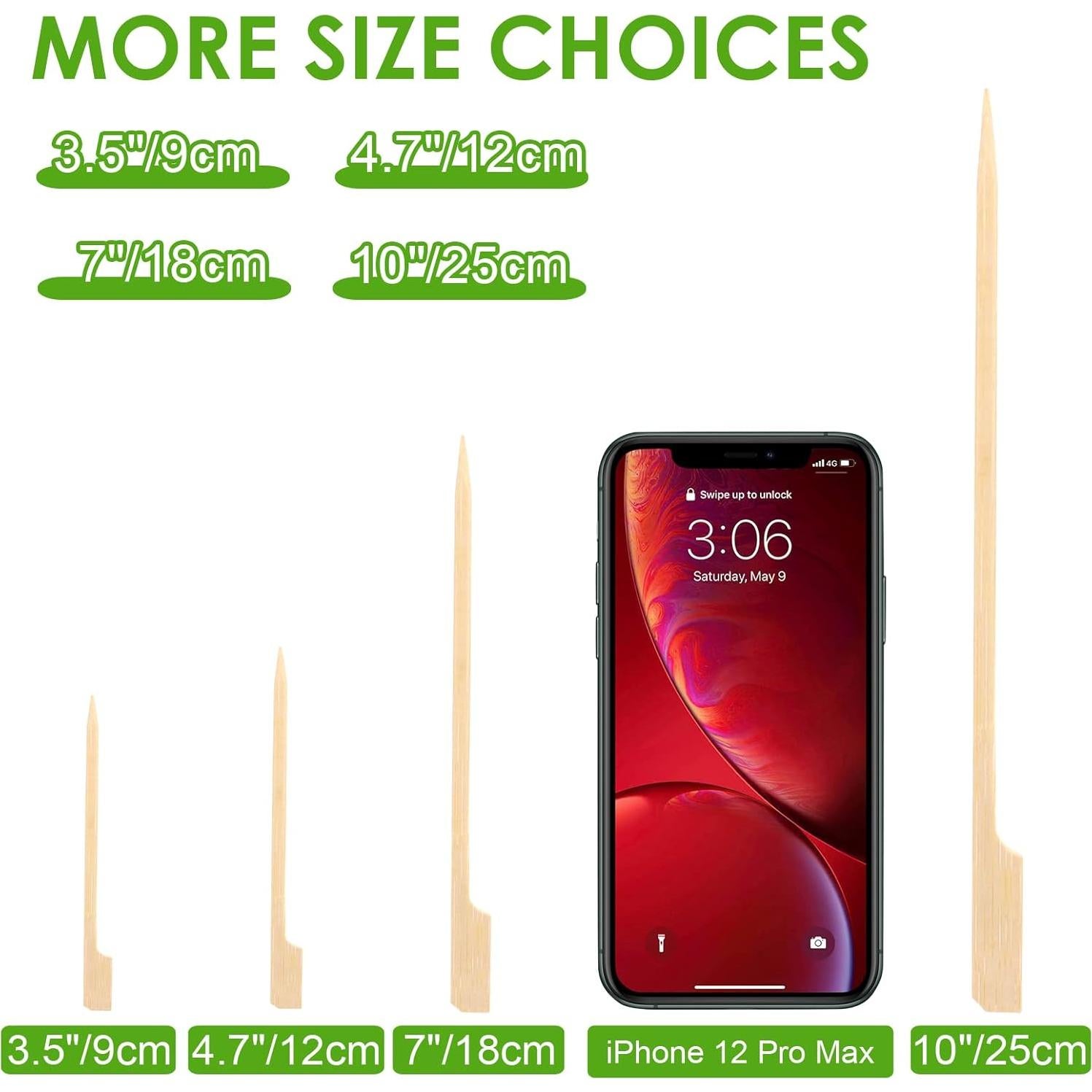 200 Pinchos de Bambú BBQStyle 8.9 cm para Aperitivos