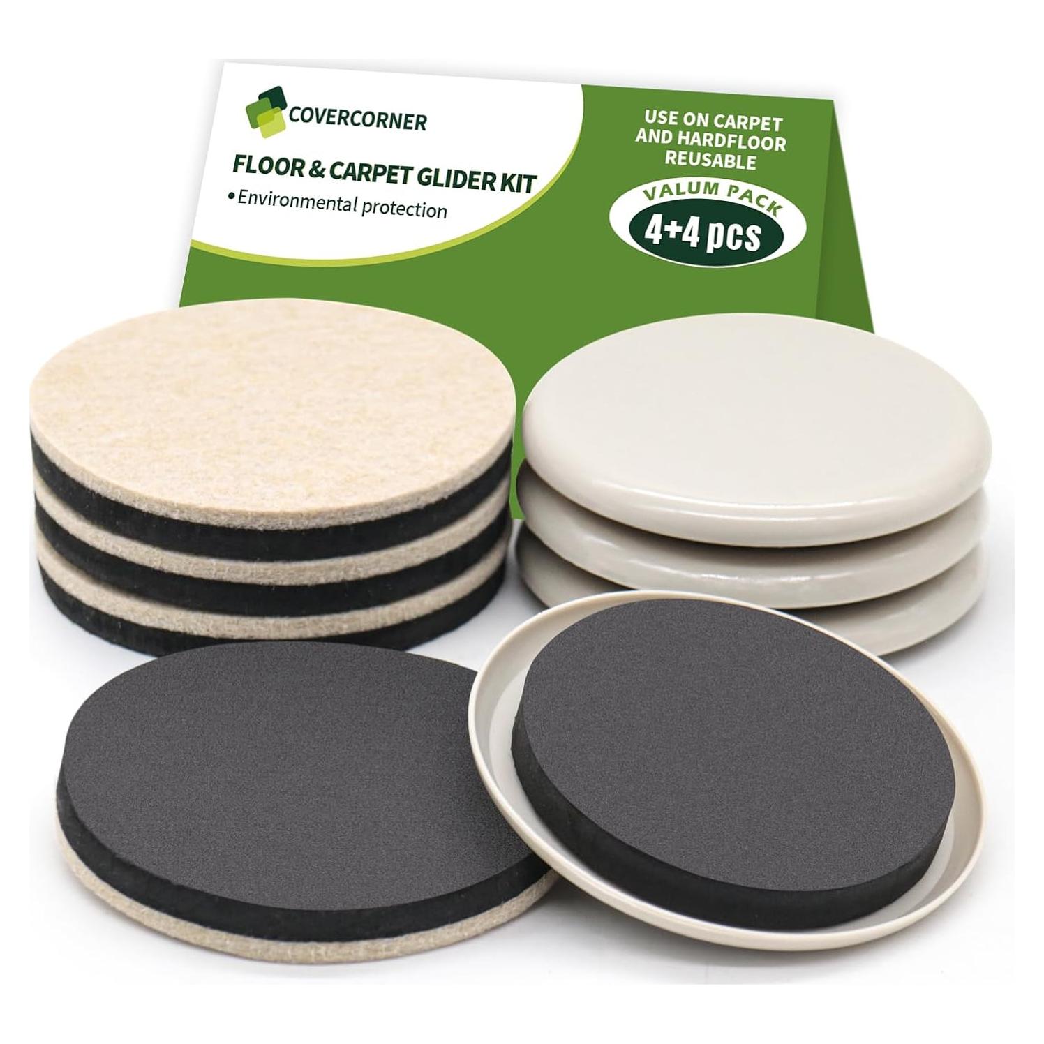 Deslizadores de Muebles 8 PCS 8.89 cm Covercorner Antideslizantes