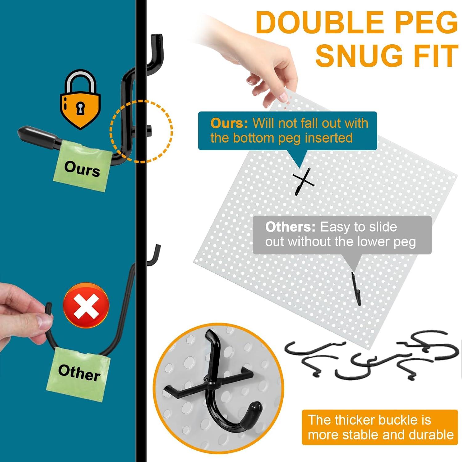 Ganchos de Tablero de Clavos Daanxw 60pcs Extra Gruesos 1/4"