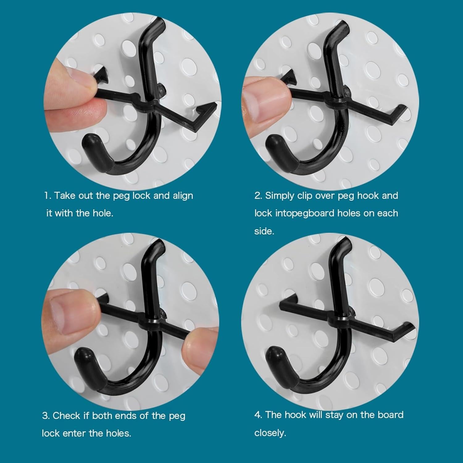 Ganchos de Tablero de Clavos Daanxw 60pcs Extra Gruesos 1/4"