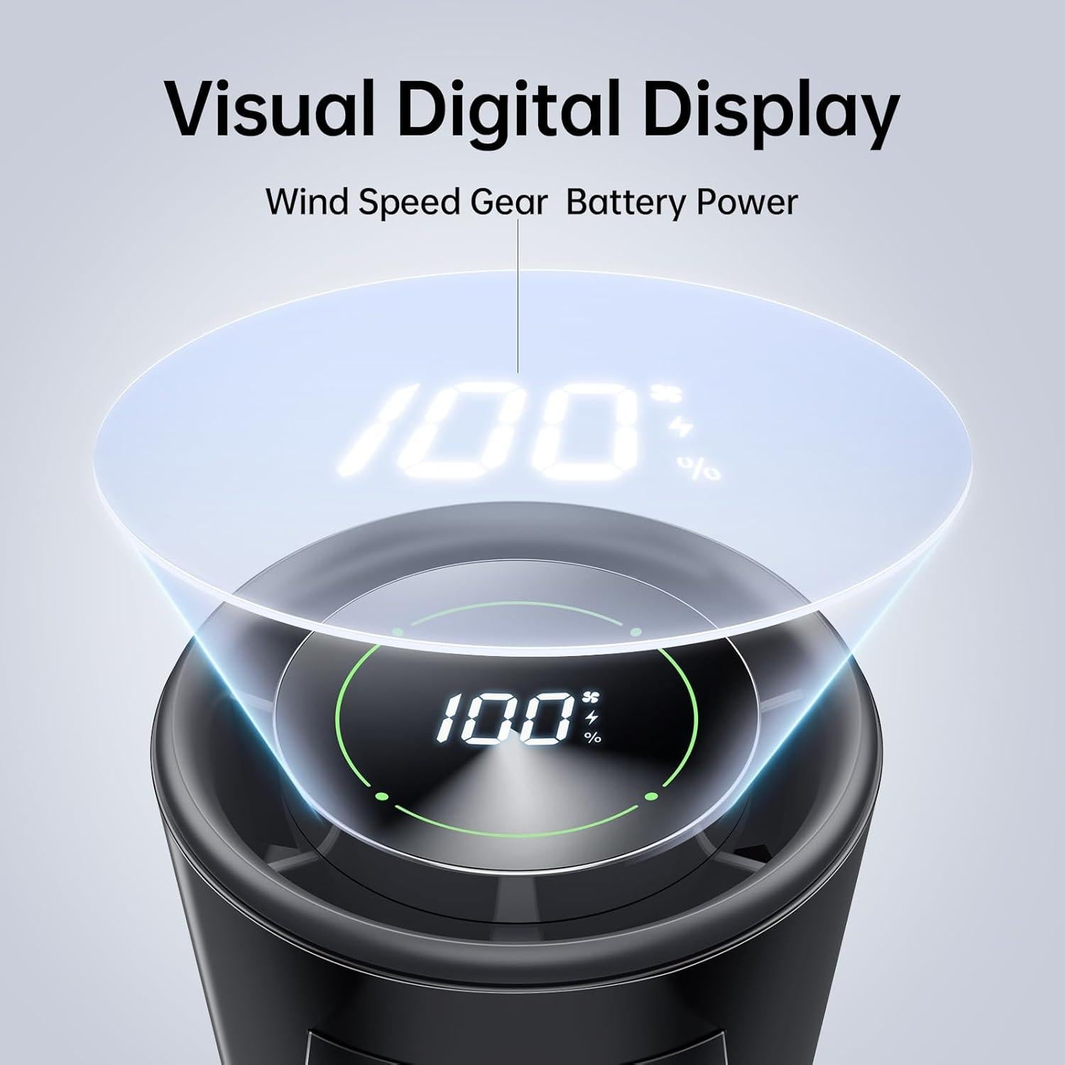 Ventilador Portátil KIMMOO 3-en-1 Plegable 13500 RPM Negro