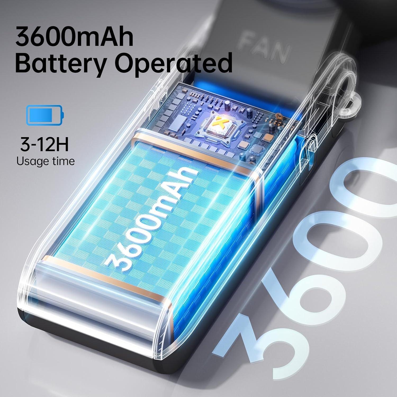 Ventilador Portátil KIMMOO 3-en-1 Plegable 13500 RPM Negro