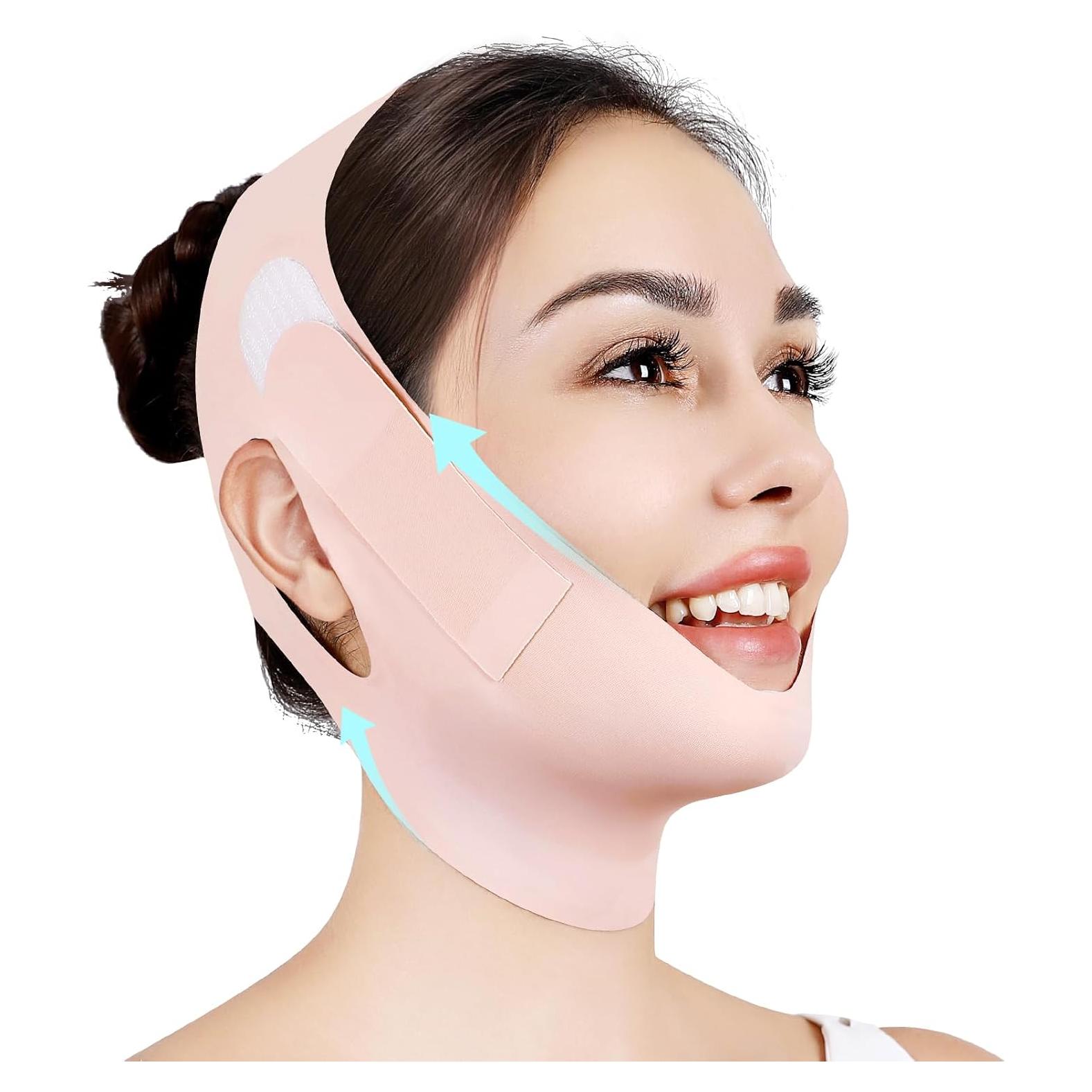 Correa de Barbilla Ajustable Juskaa Rosa M - Modelador Facial