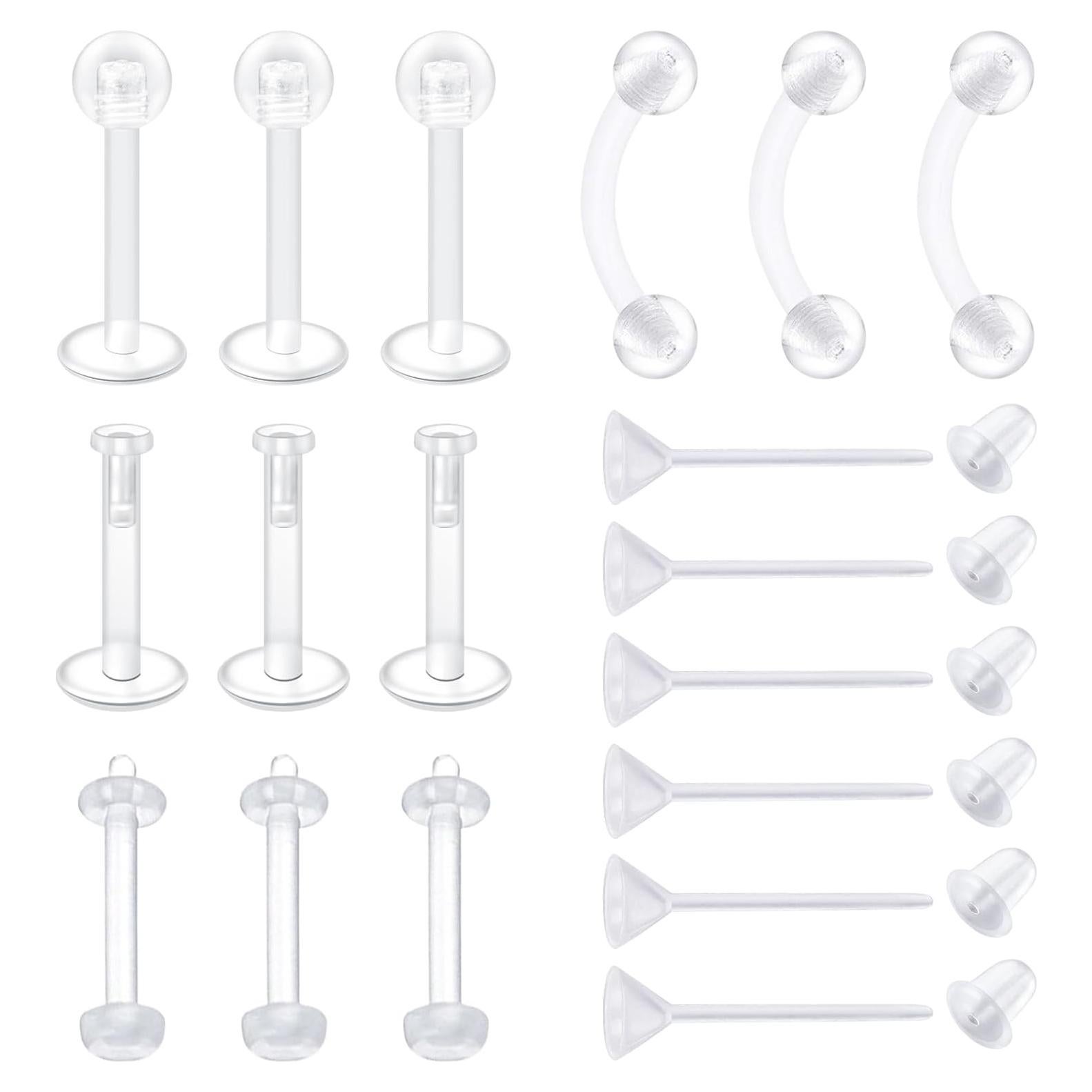 Pendientes Transparentes VCMART 9 Piezas 16g 20g Bioflex