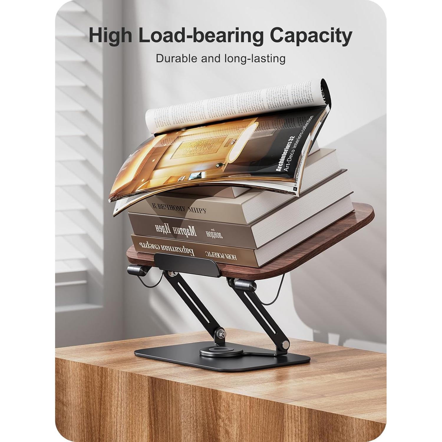 Soporte para Libros MOKURU Ajustable 360° Plegable Negro