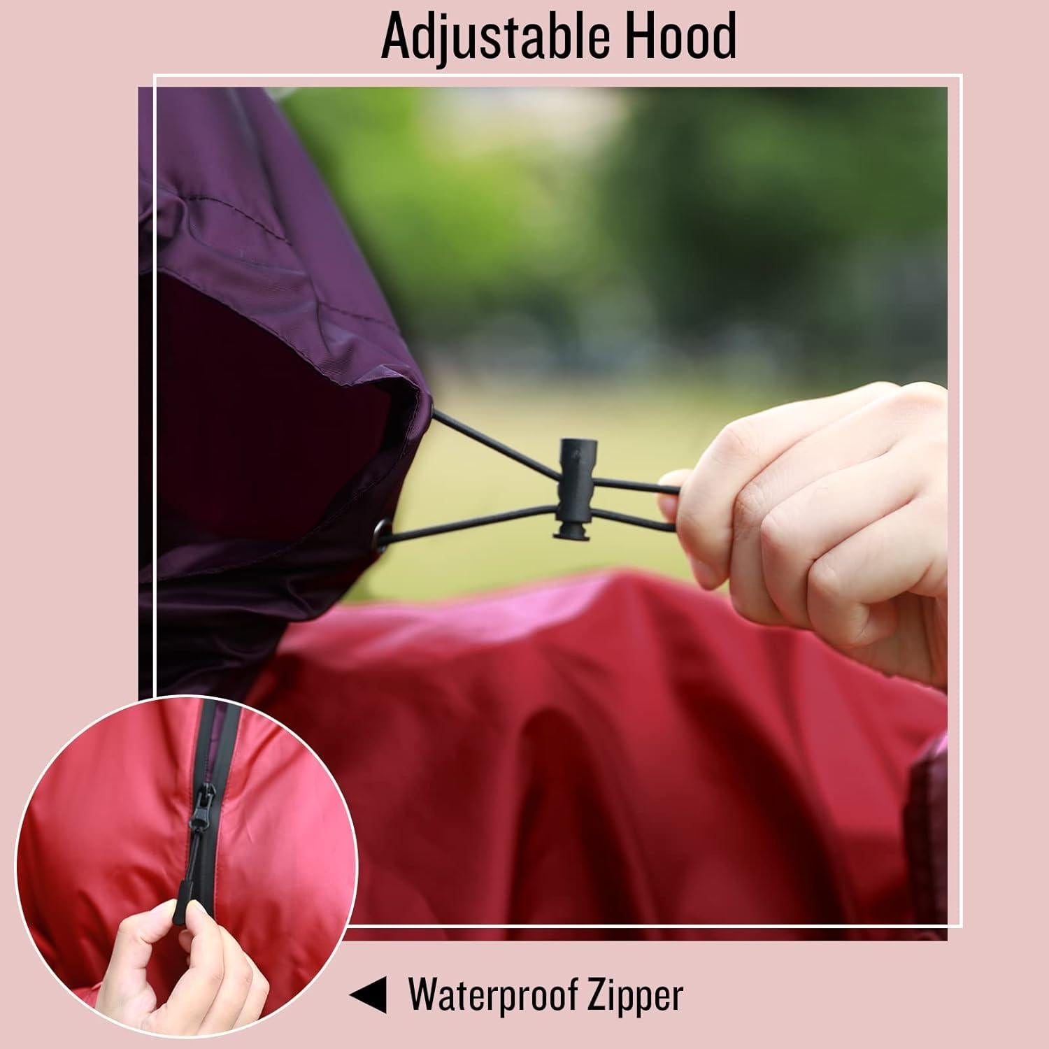 Poncho de Lluvia SaphiRose Adulto con Capucha y Bolsillos
