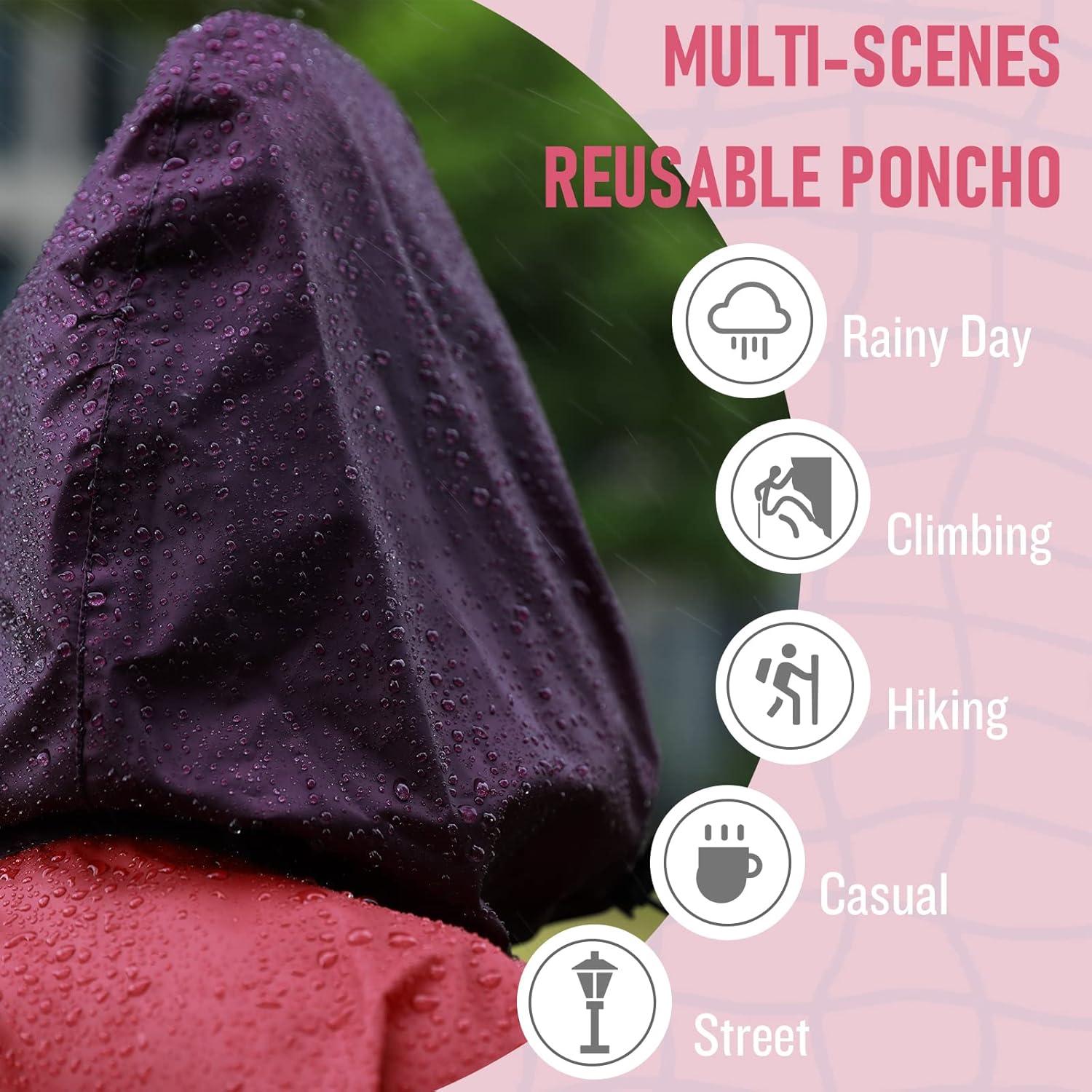 Poncho de Lluvia SaphiRose Adulto con Capucha y Bolsillos