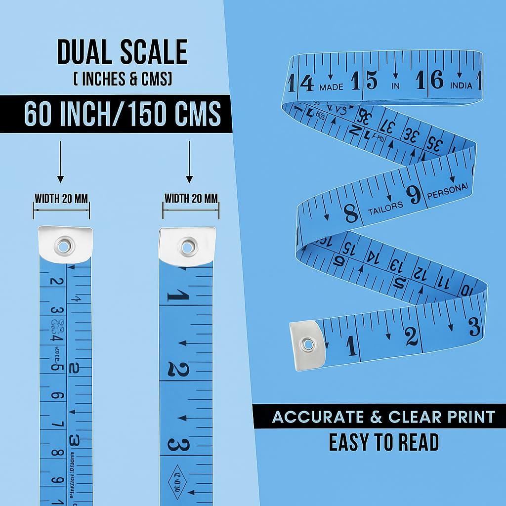 Paquete de 2 cintas métricas de tela suave Shah 150 cm