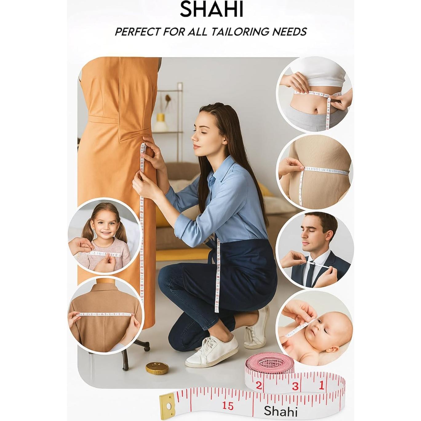 Paquete de 2 cintas métricas de tela suave Shah 150 cm