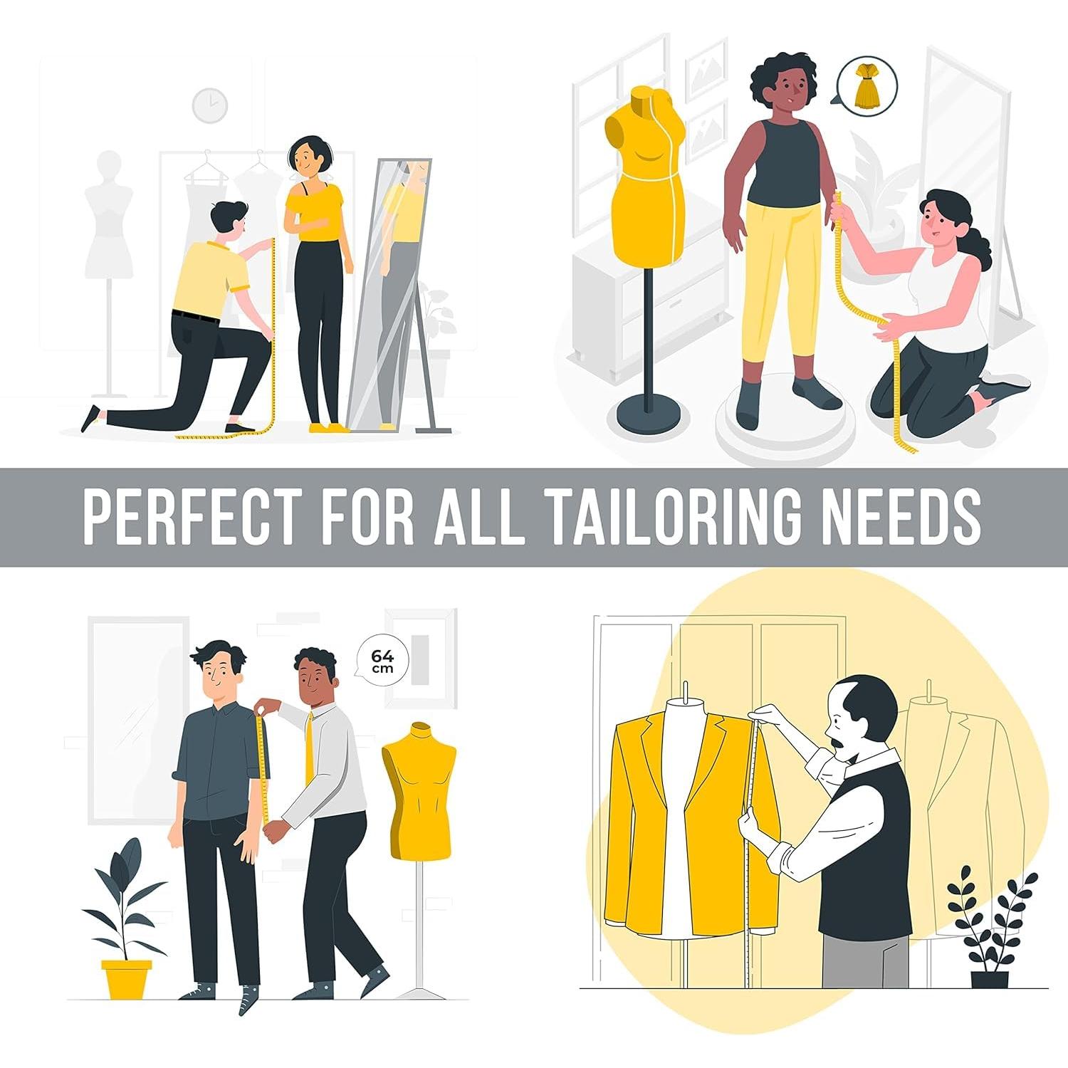 Paquete de 2 cintas métricas de tela suave Shah 150 cm