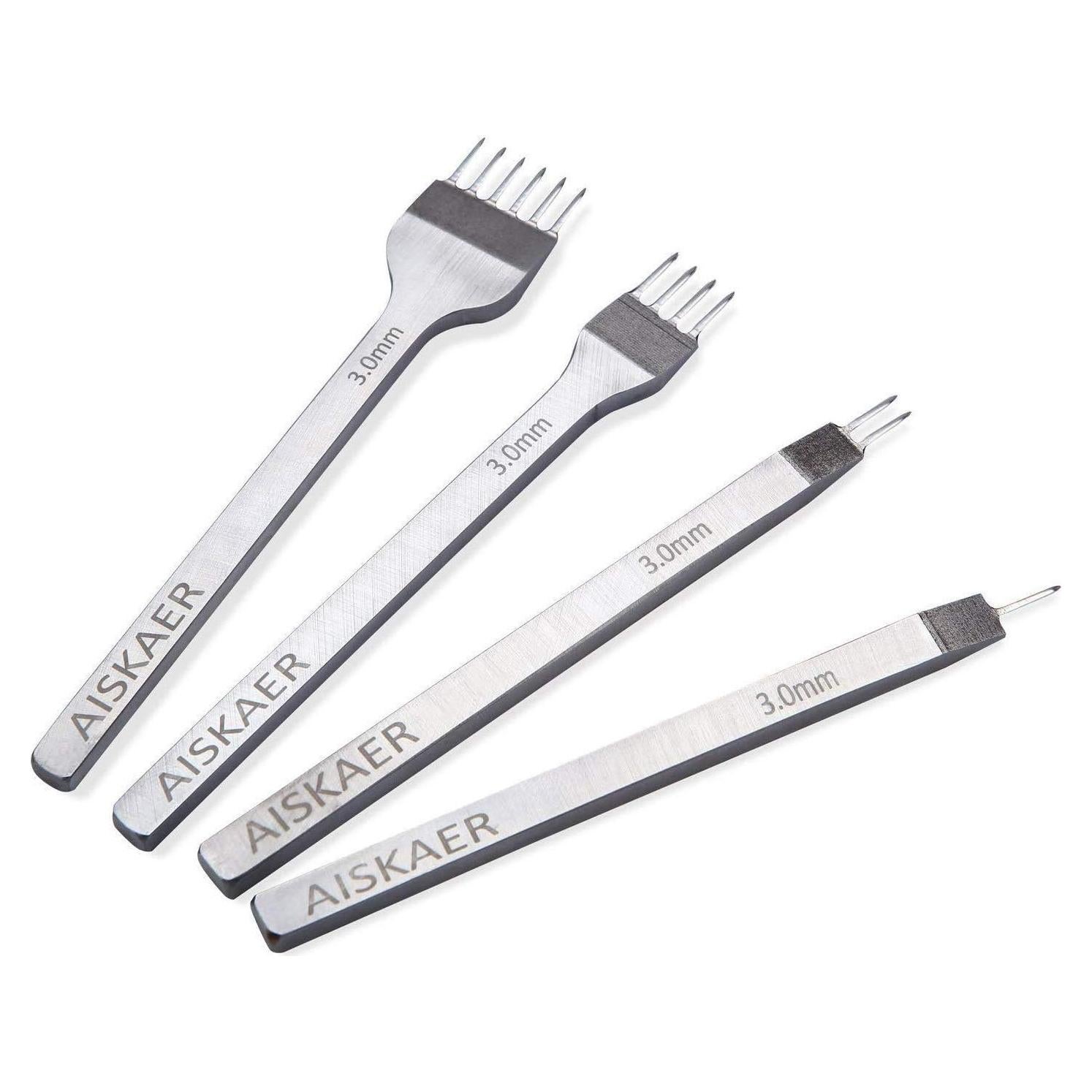 Juego de Punch de Costura Aiskaer 3mm Acero Blanco 6 Puntas