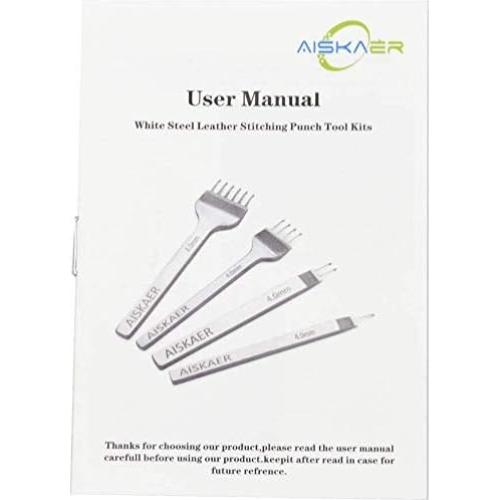 Juego de Punch de Costura Aiskaer 3mm Acero Blanco 6 Puntas