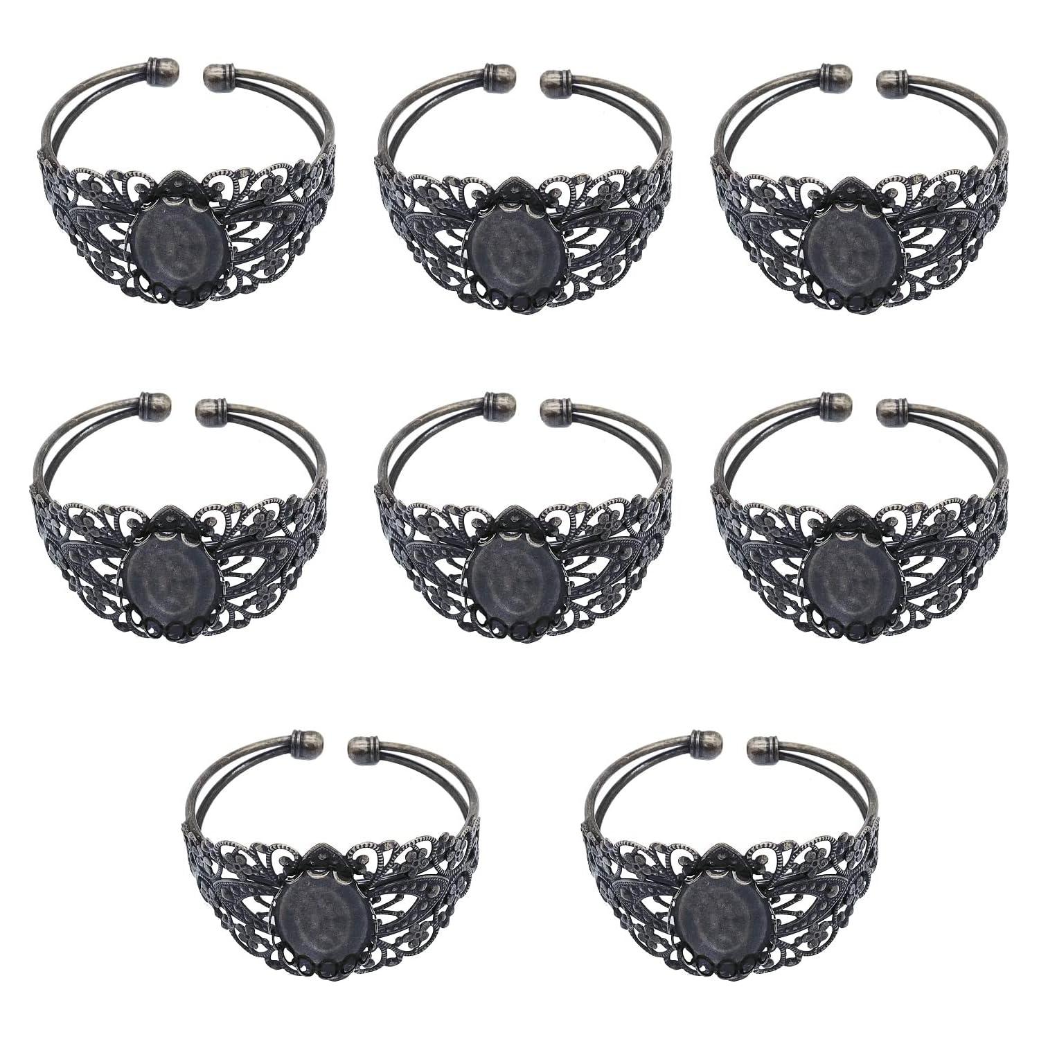 Bandeja de Filigrana Ovalada MIAO JIN 8 Pcs 25x18mm DIY