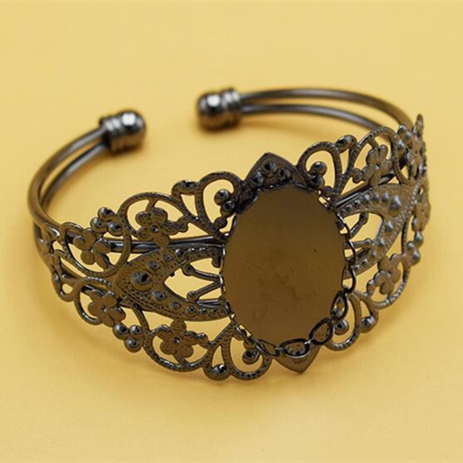 Bandeja de Filigrana Ovalada MIAO JIN 8 Pcs 25x18mm DIY