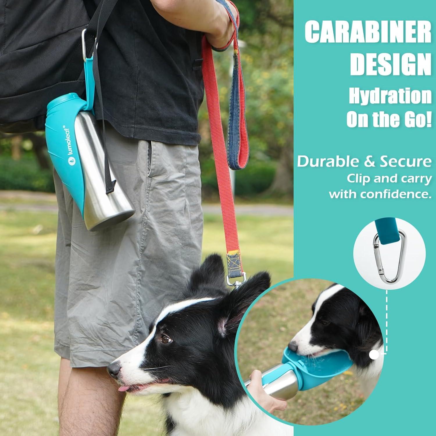 Botella de Agua Portátil LumoLeaf 800 ml para Perros Grandes