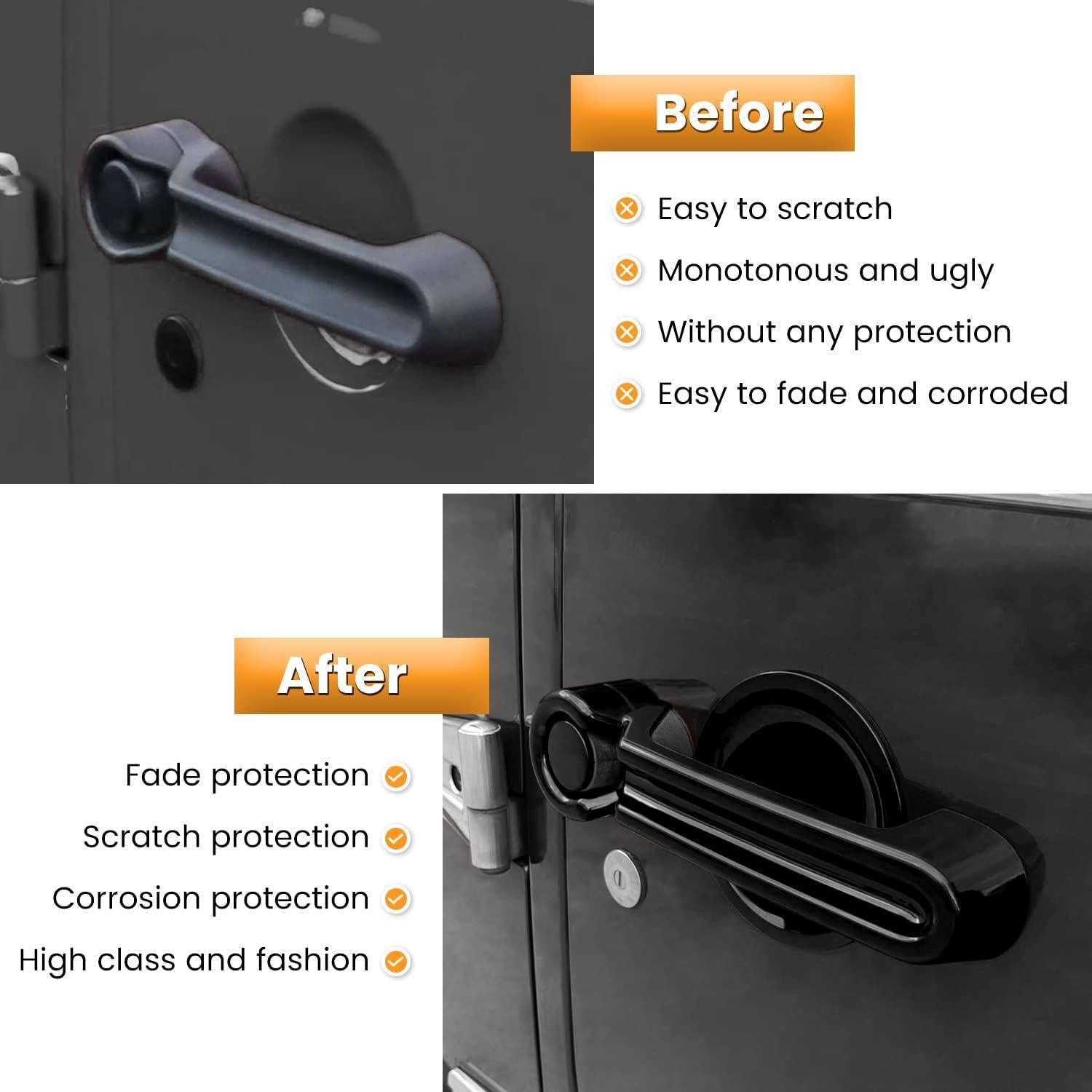 Inserciones de Manija de Puerta E-cowlboy para Jeep Wrangler 2007-2018