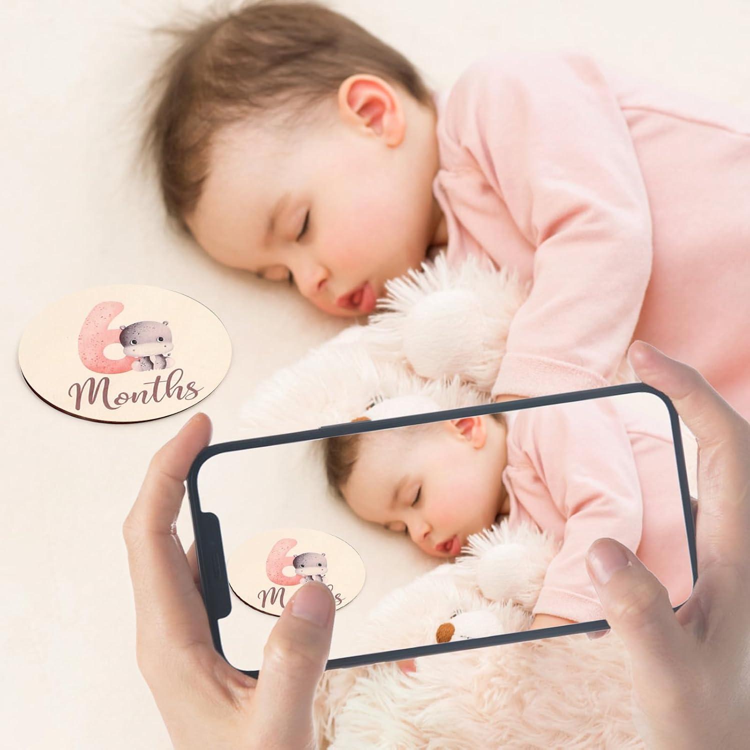 Tarjetas de Hitos Mensuales para Bebés Bettsparks - Animales