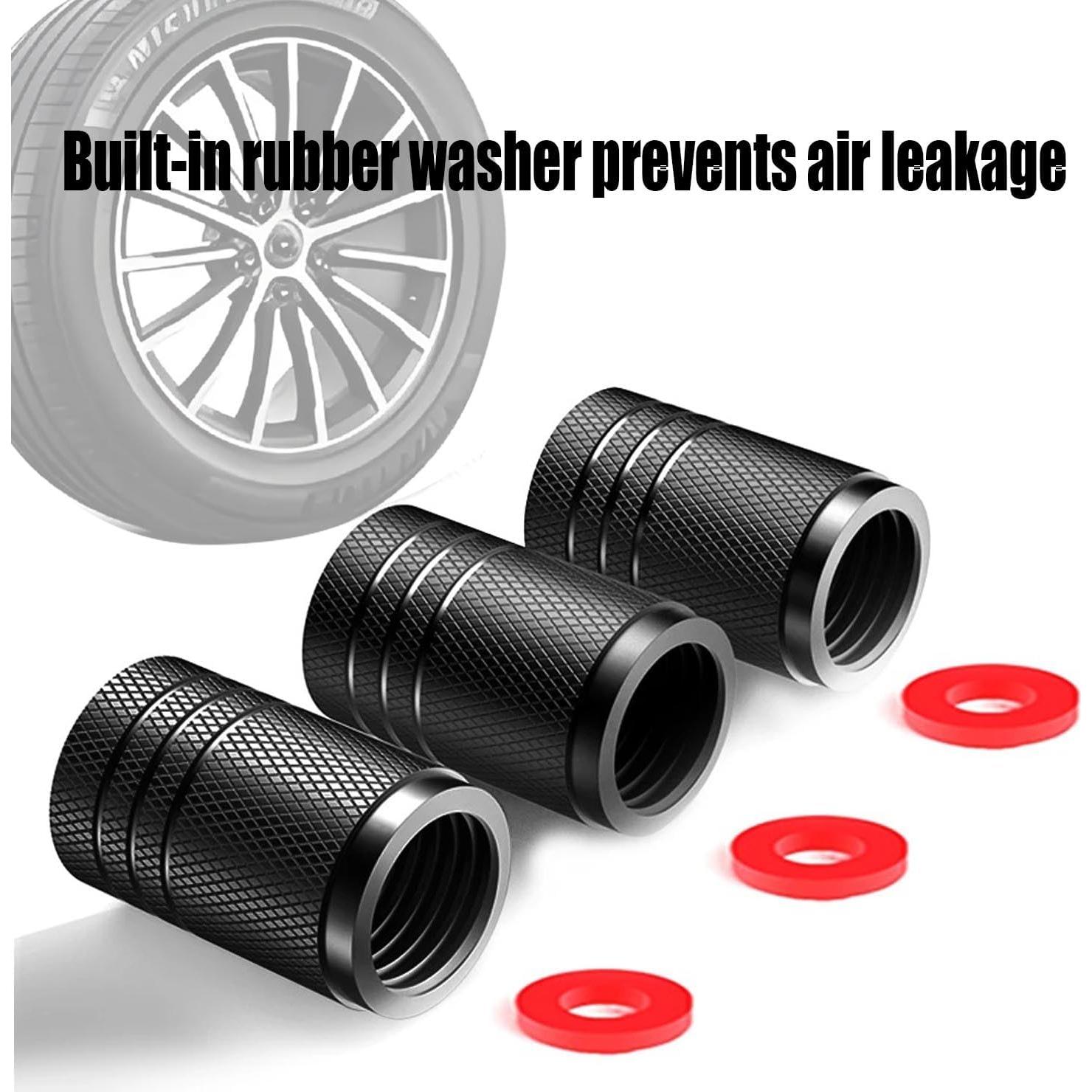 12 Tapones de Válvula de Neumático Muzioiernsu Aluminio Negro