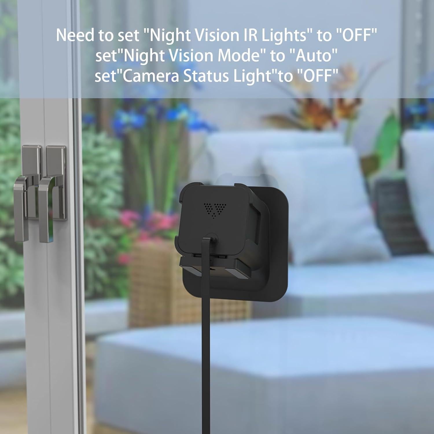 Soporte de Ventana Angulado para Wyze Cam V3/V4 - Adhesivo Negro