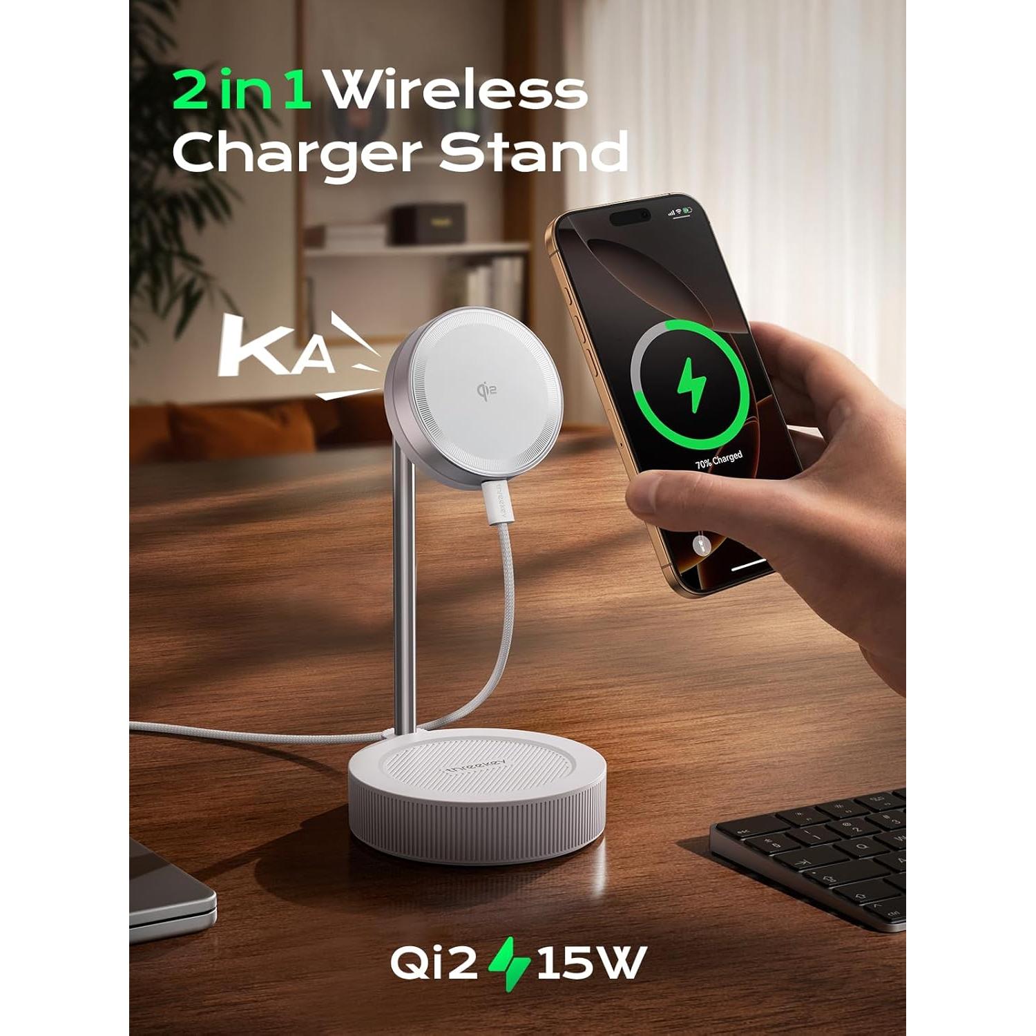 Estación de Carga Inalámbrica Threekey TK-TZH103 15W Qi2