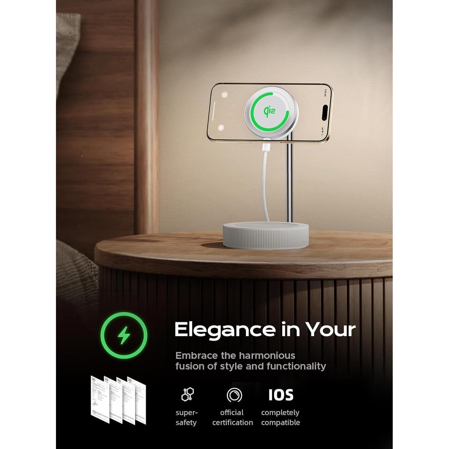 Estación de Carga Inalámbrica Threekey TK-TZH103 15W Qi2