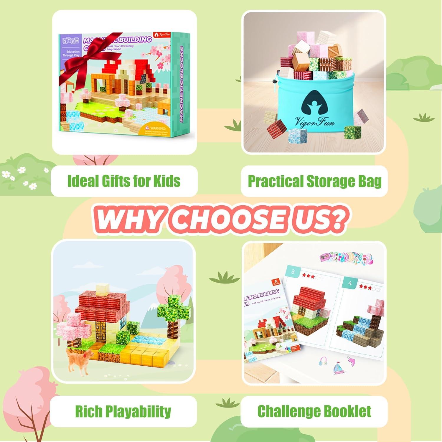 Bloques Magnéticos VigorFun Set de Construcción Patio 20x16cm