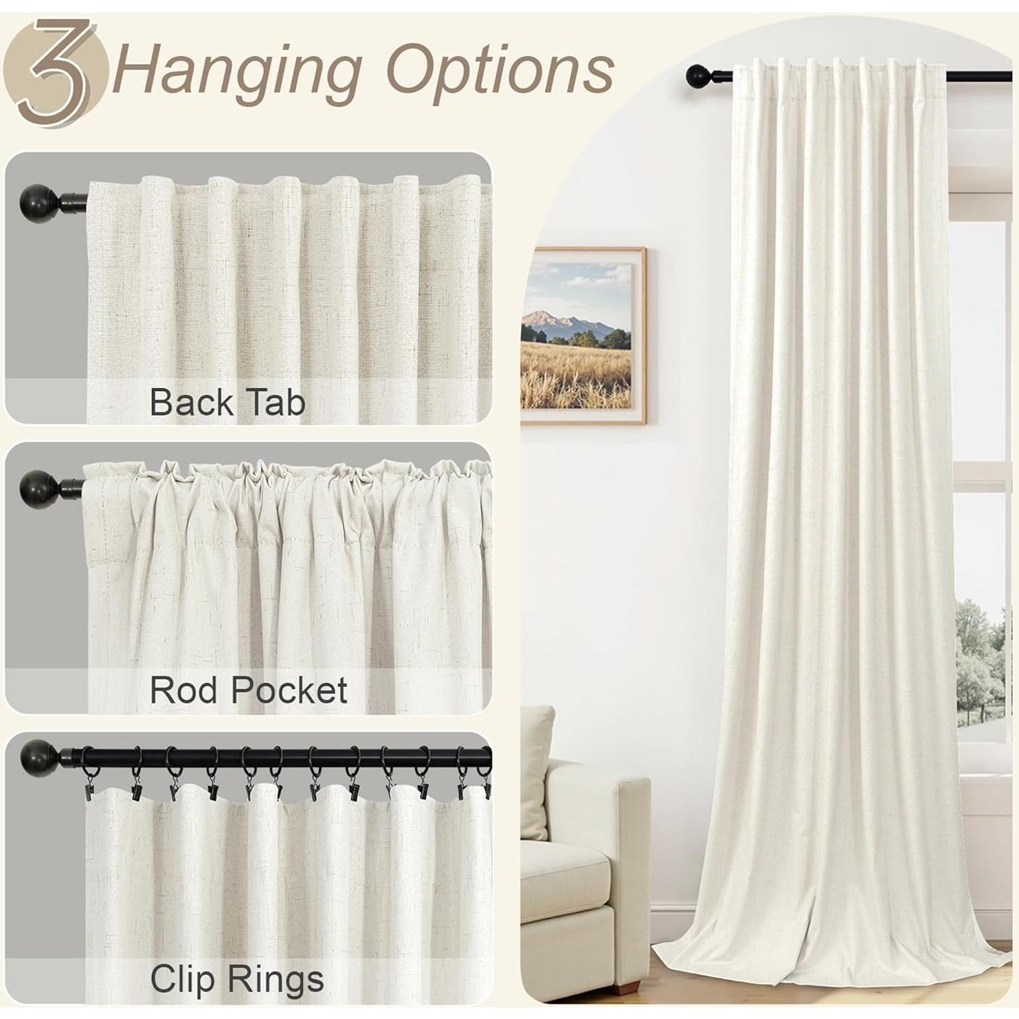 Cortinas Blackout Pitalk 2 Paneles 106.68 x 213.36 cm Crema