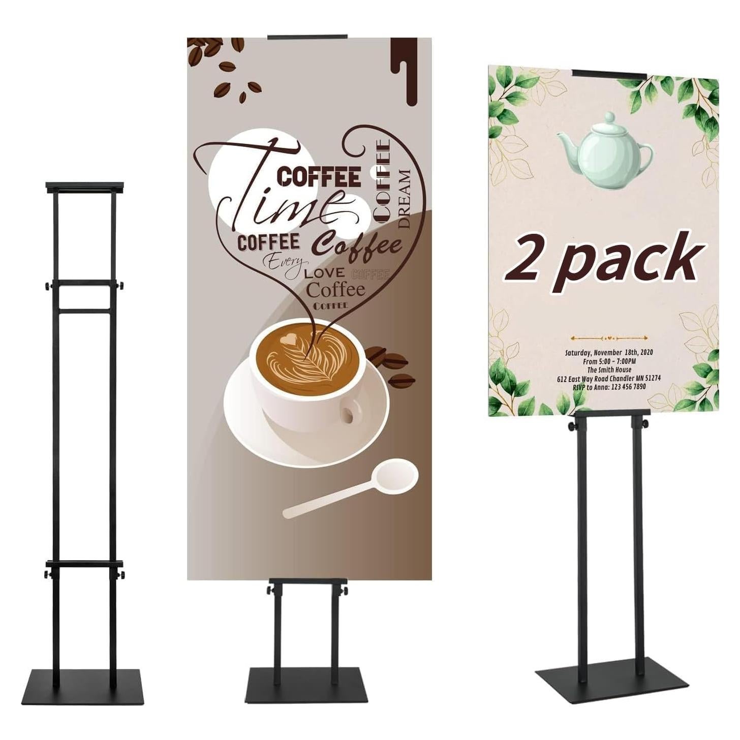 Soporte de Carteles Pedestal ZEGNEER Ajustable 203 cm Doble Cara