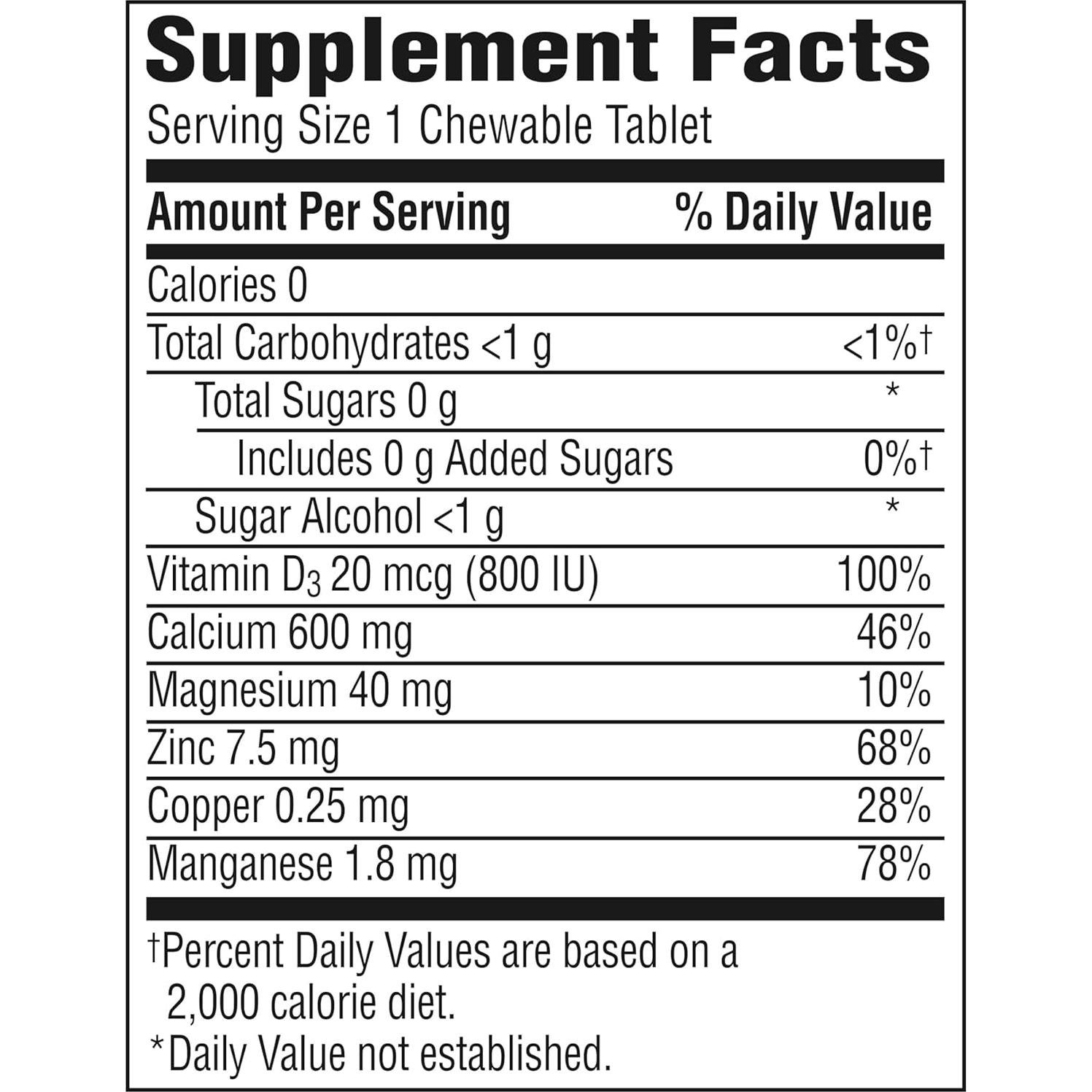 Caltrate Masticables 600+D3 Plus Minerales 60 Unidades