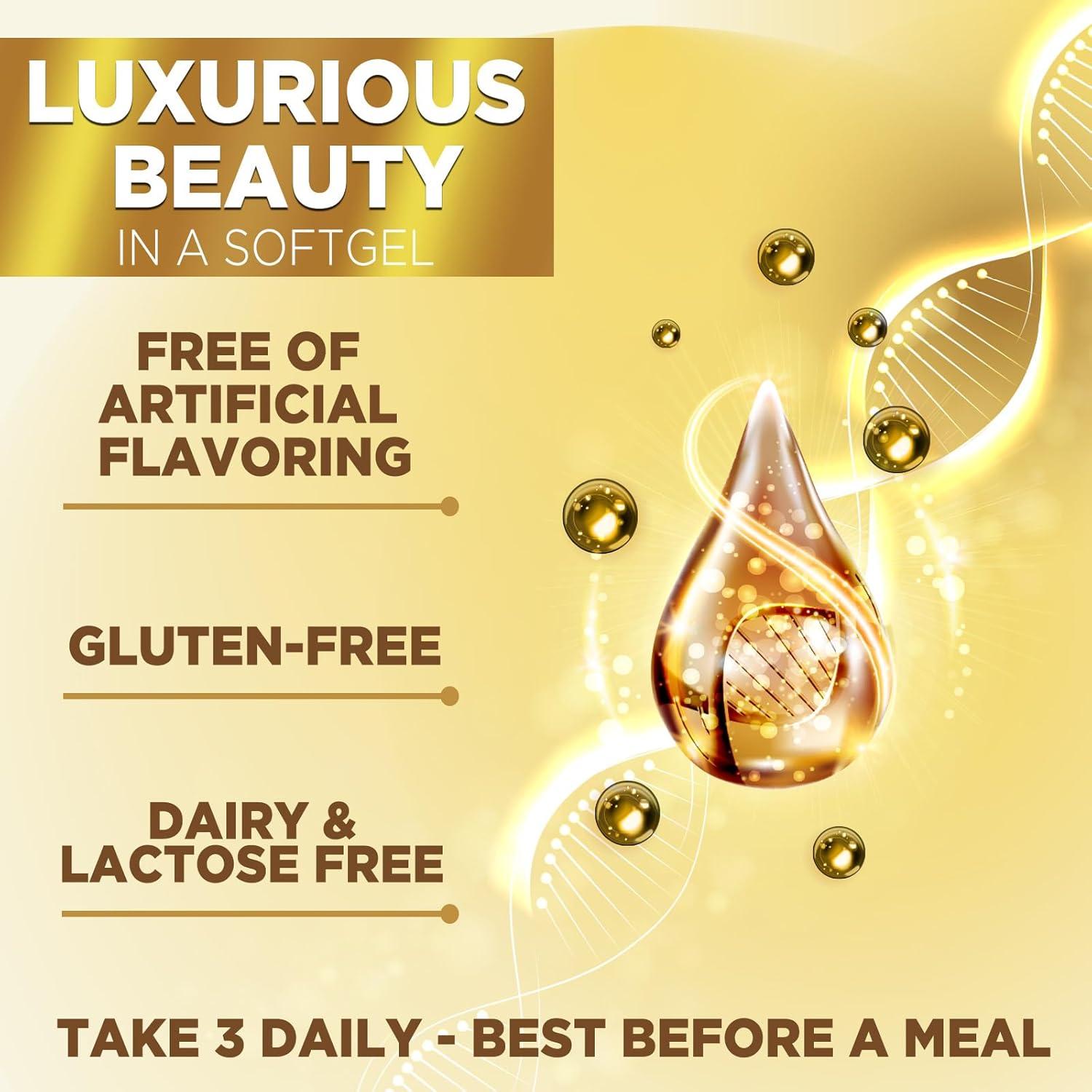 Vitaminas para el Cabello Nature's 5000 mcg Biotina Colágeno 60 Softgels