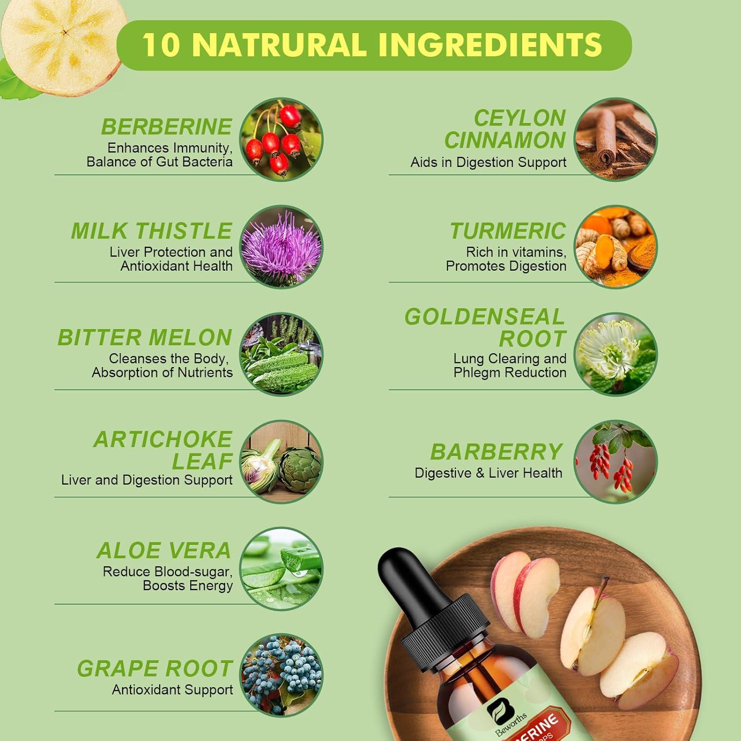 Suplemento Líquido de Berberina HCL B BEWORTHS 59.15 ml