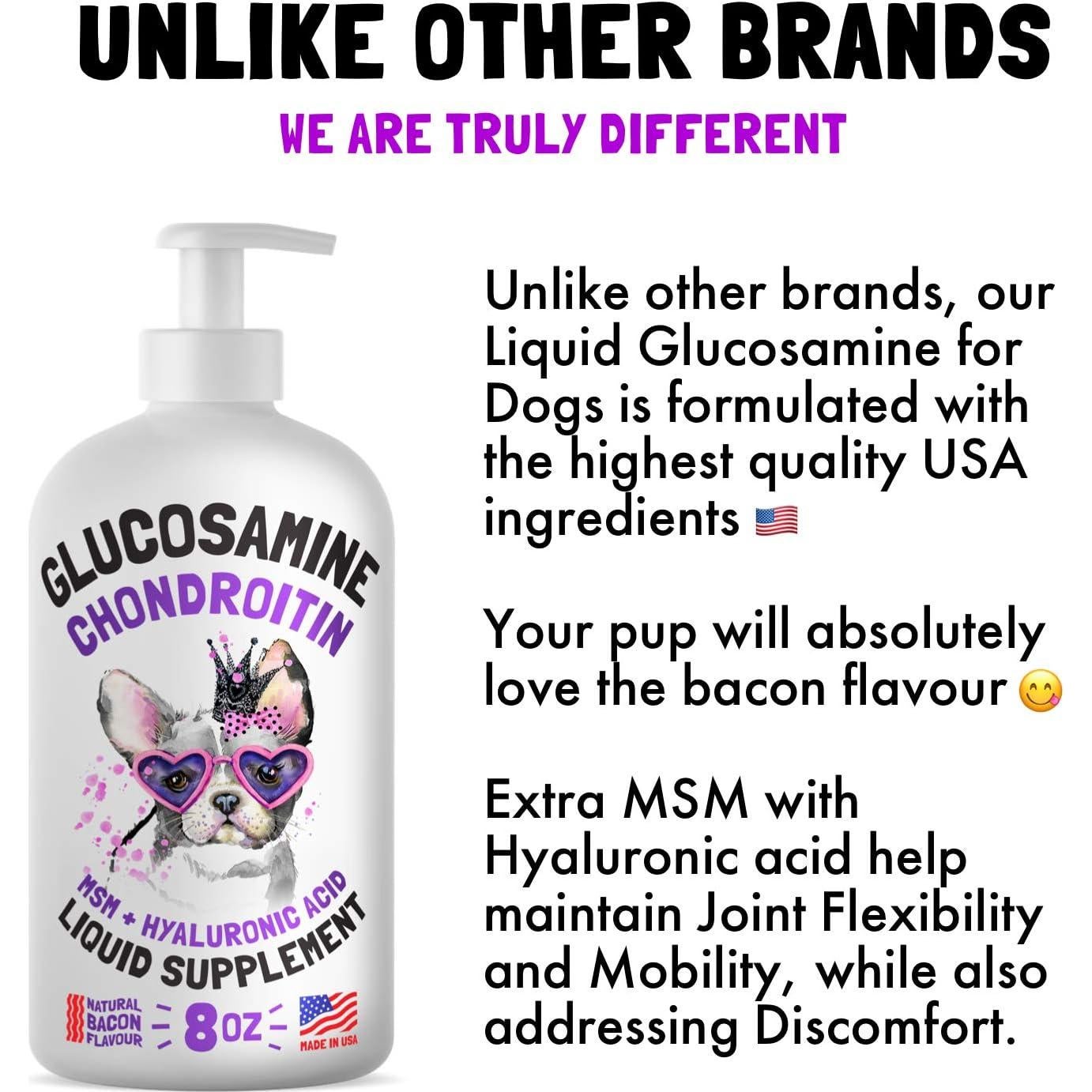 Glucosamina Líquida para Perros LEGITPET 226.8g Sabor Bacon